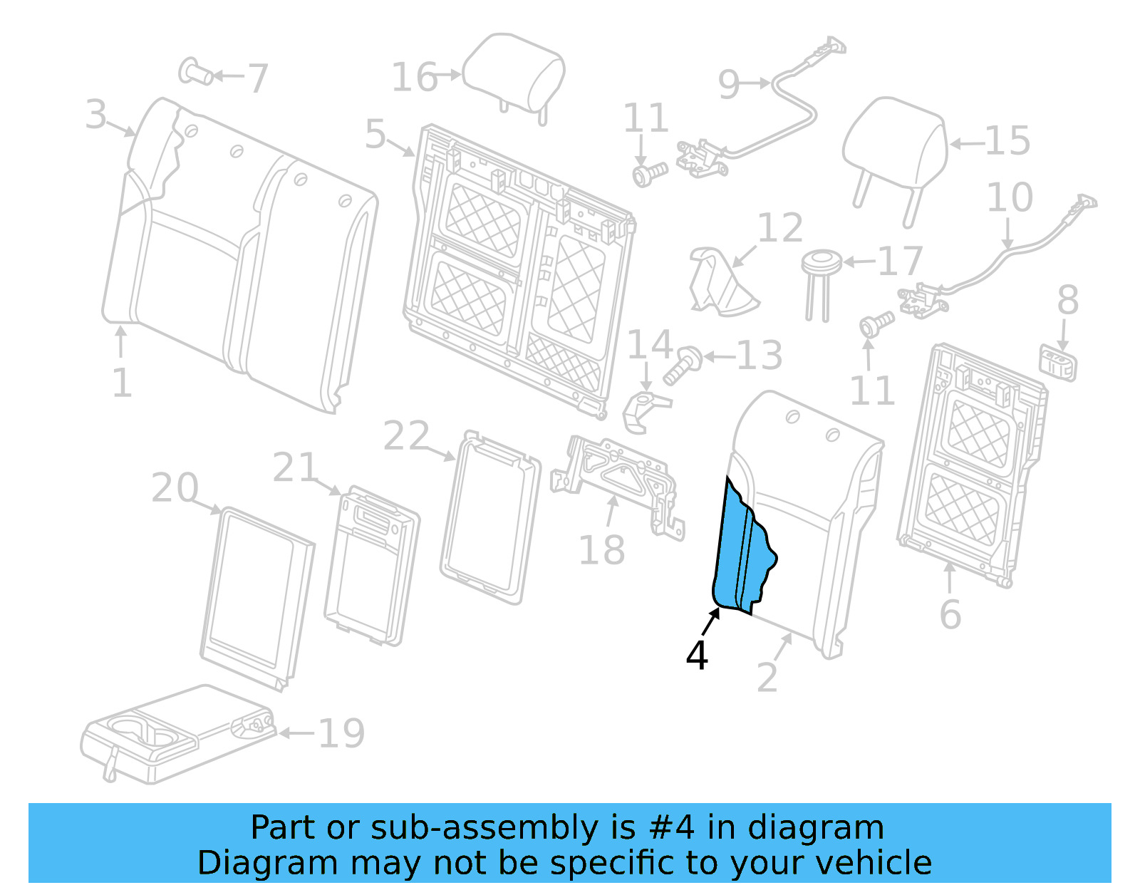 Seat Back Pad 17A-885-775-F - View 5