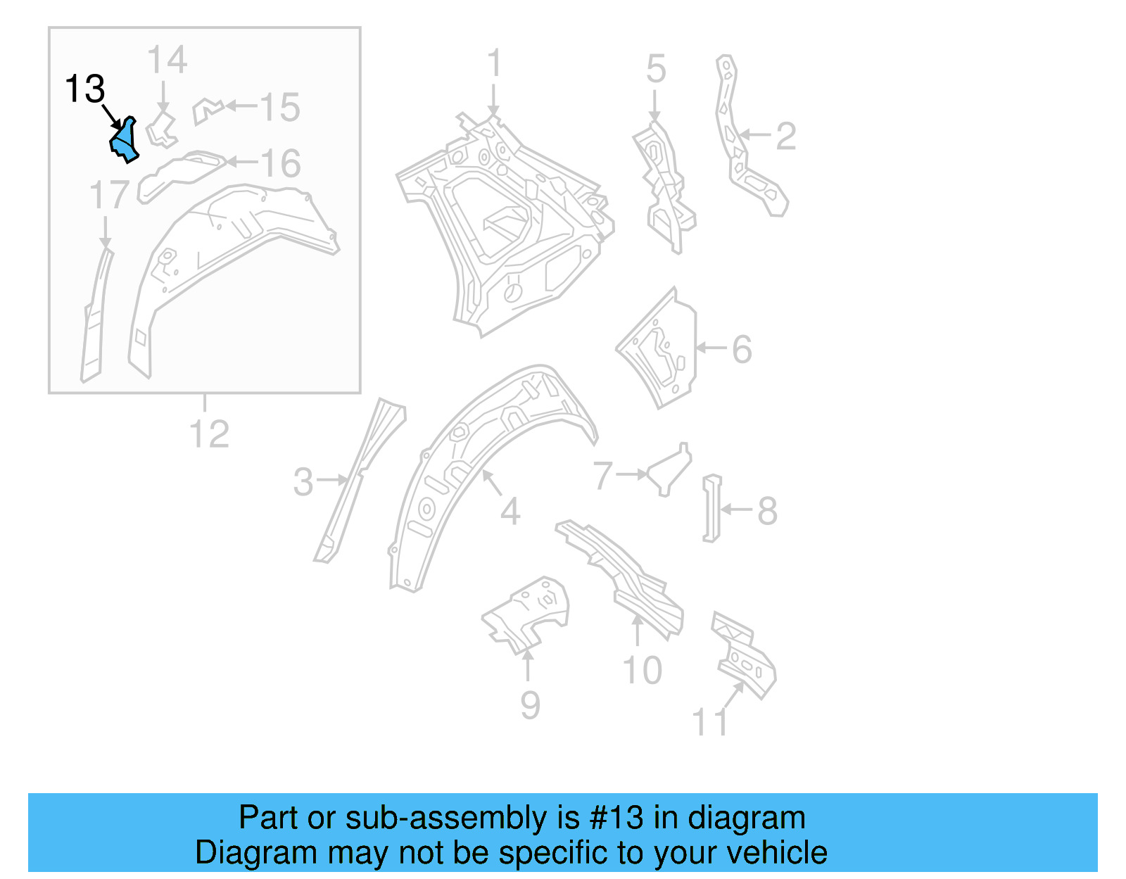 Inner Wheelhouse Bracket 5QF-803-481 - View 8