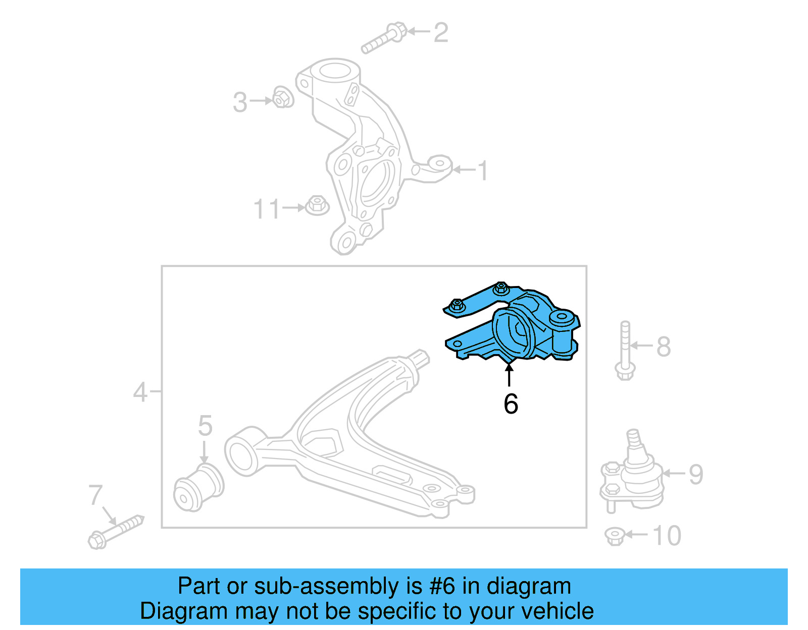 Lower Control Arm Rear Mount 3QF-199-232-D - View 10