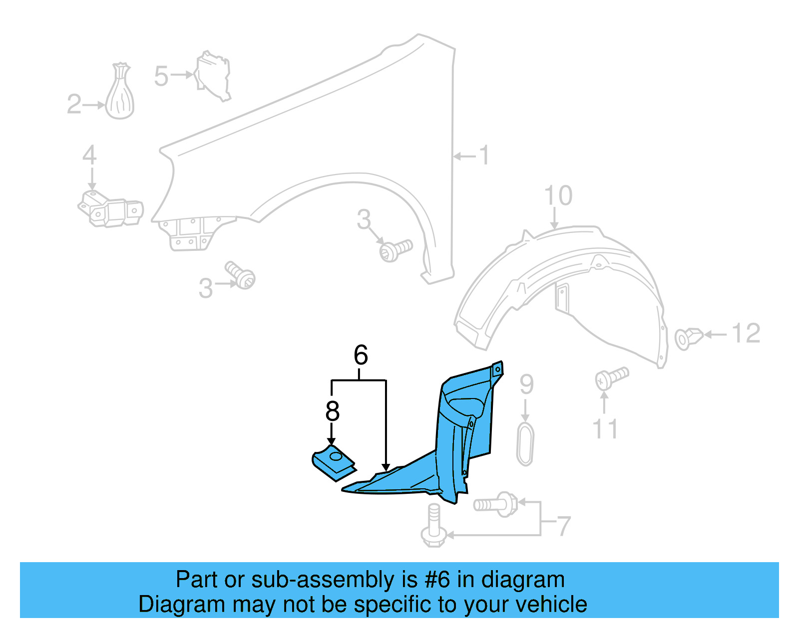 Ft Fender Liner 5K0-805-912-E - View 4