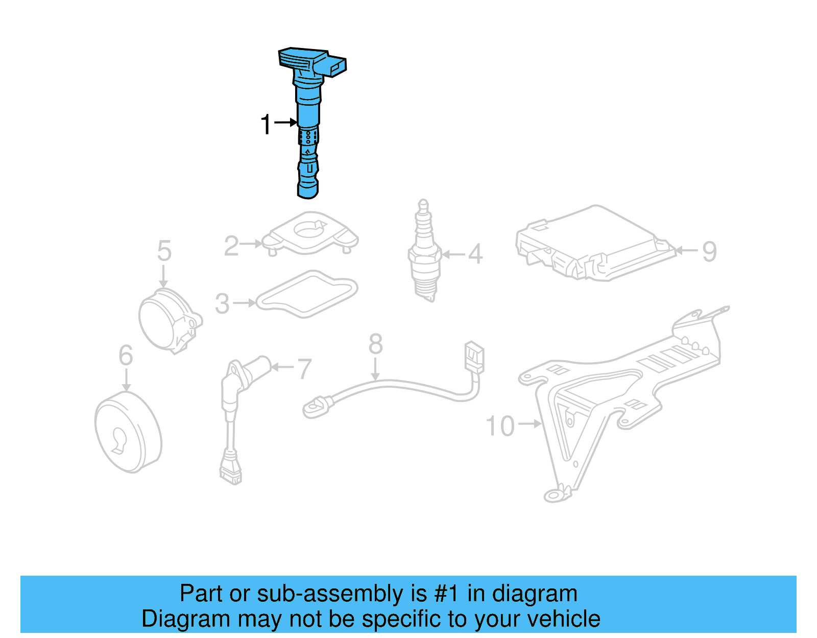 Ignition Coil 077-905-115-AA - View 9