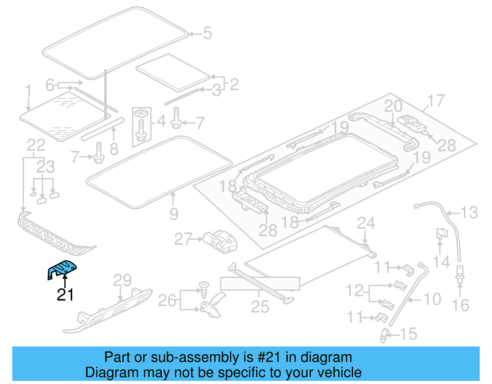Sunroof Frame Bracket 1K9-817-215 - View 7