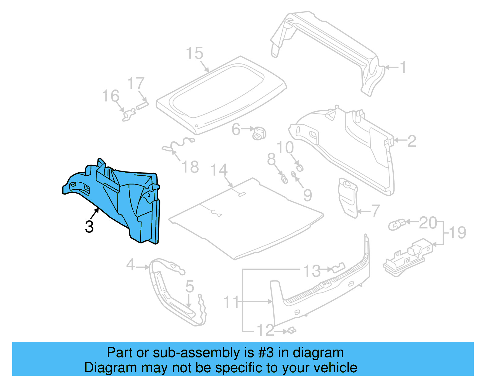 Trunk Trim 1J6-867-427-L-1BS - View 4