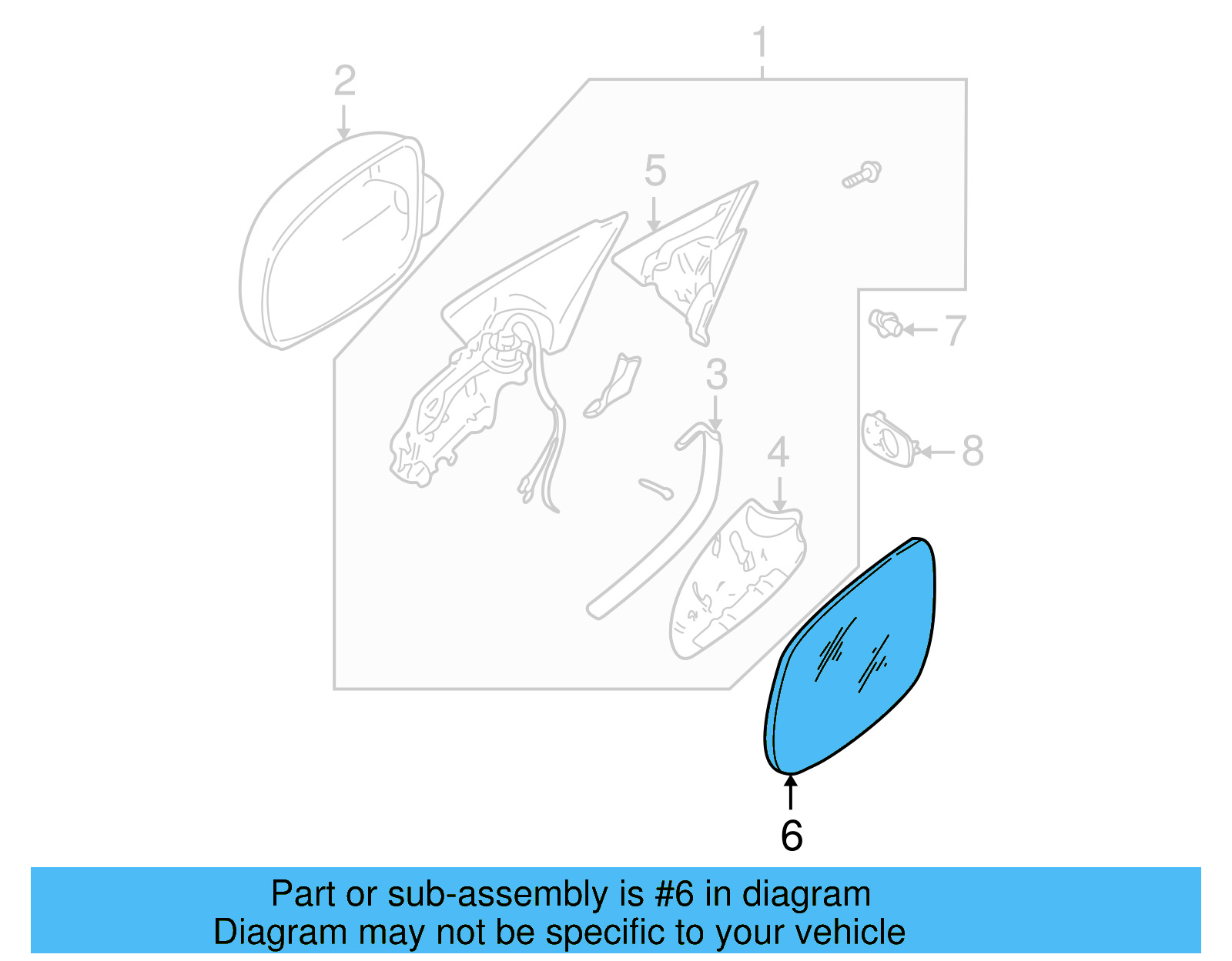 Mirror Glass 1J1-857-522-R - View 11