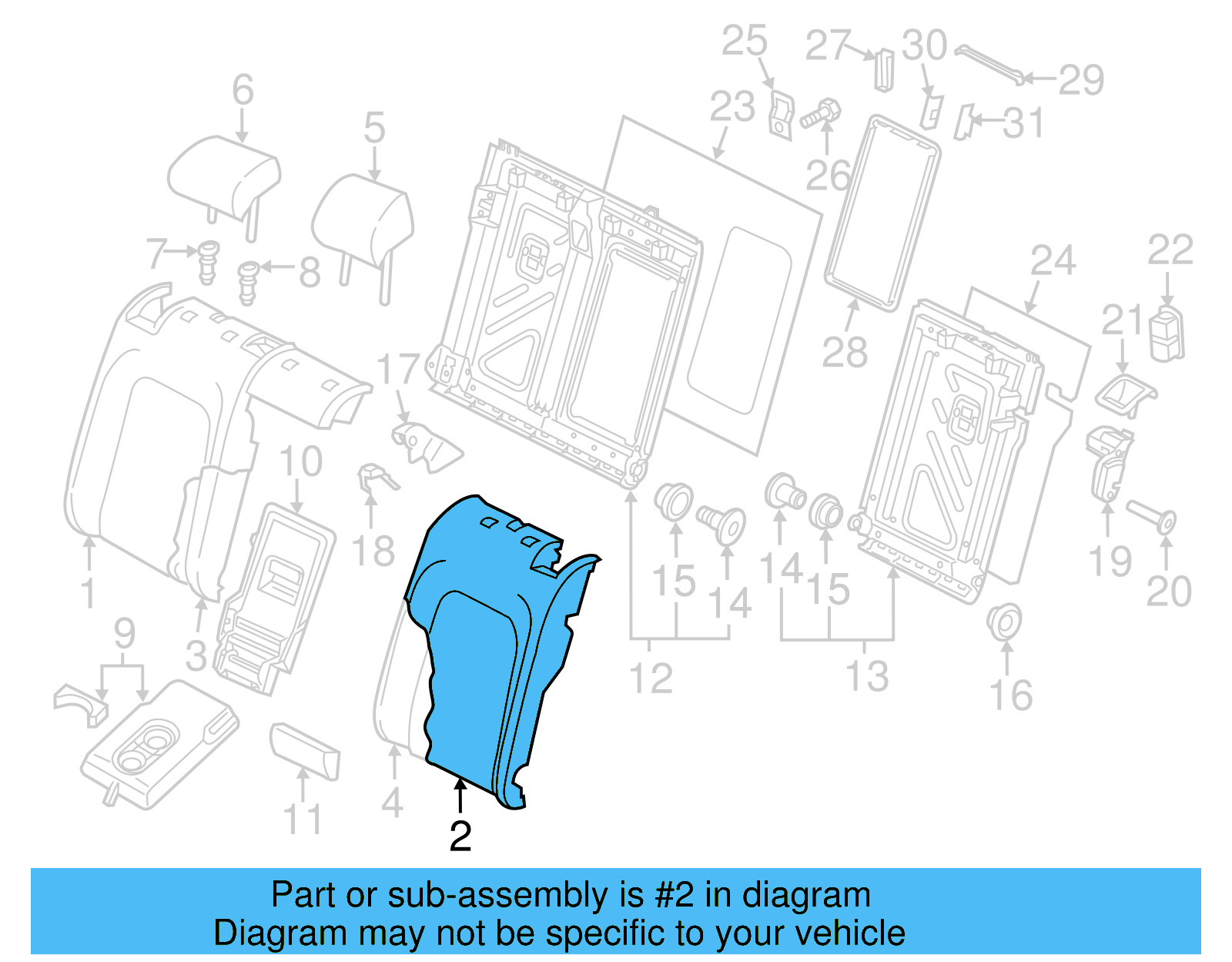 Seat Back Cover 5GM-885-805-AG-AZY - View 3