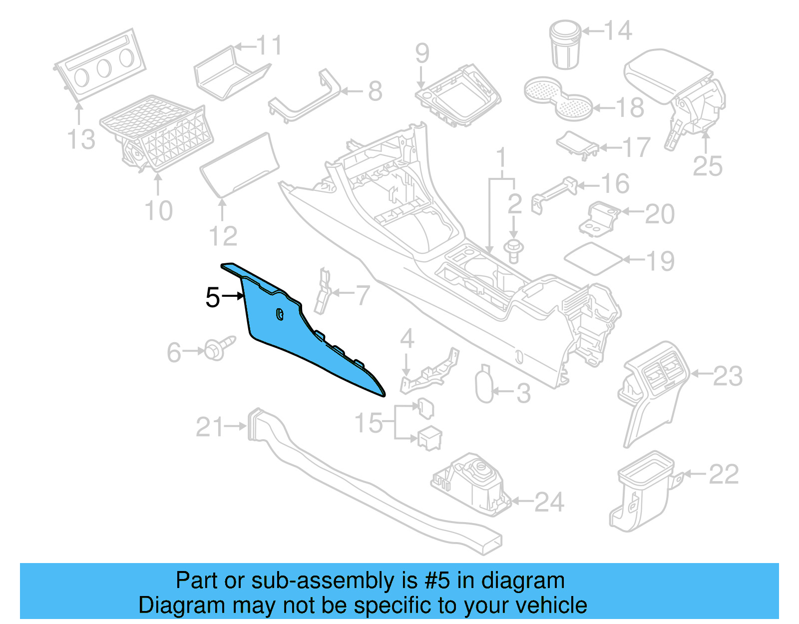 Side Trim Panel 5GM-863-046-82V - View 23