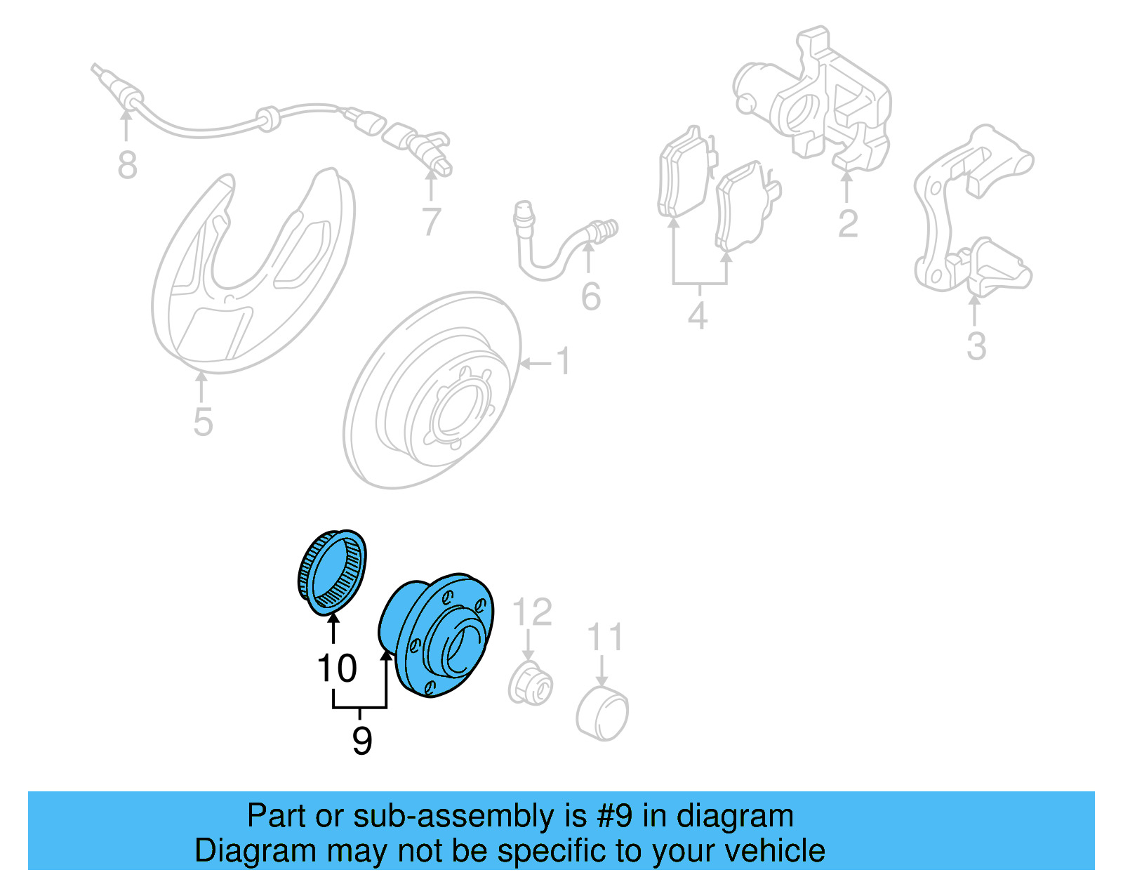 Hub & Bearing 1J0-598-477 - View 11