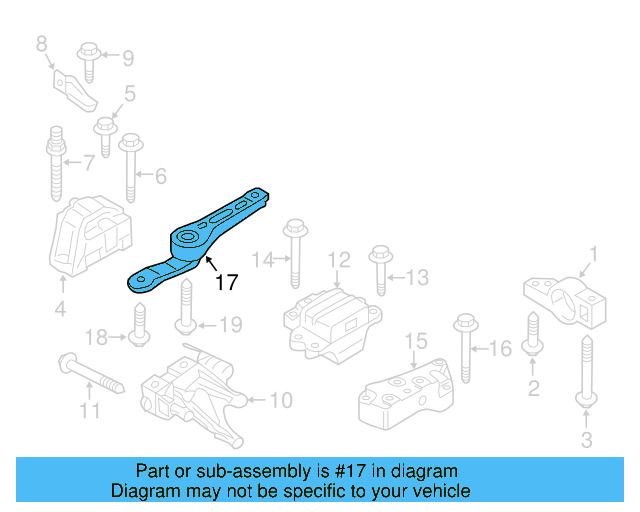 Rear Support 3C0-199-855-J - View 16