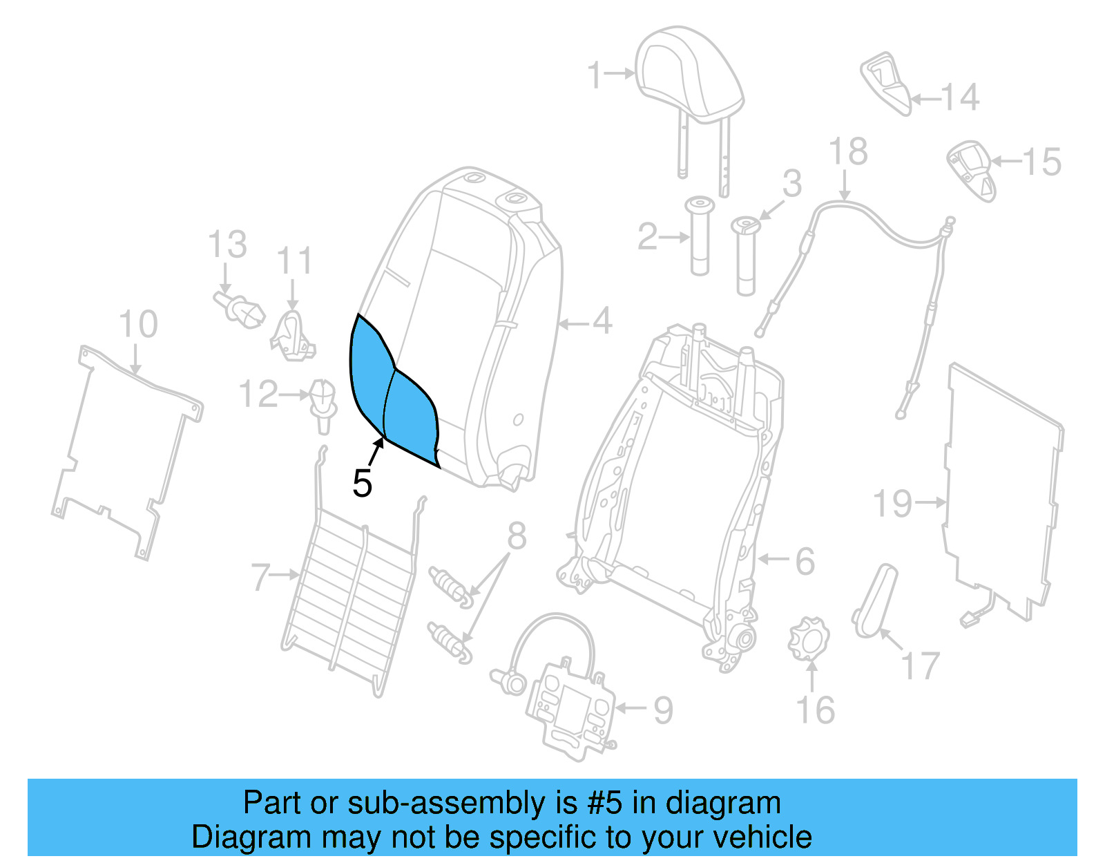 Seat Back Pad 5C5-881-775-K - View 4