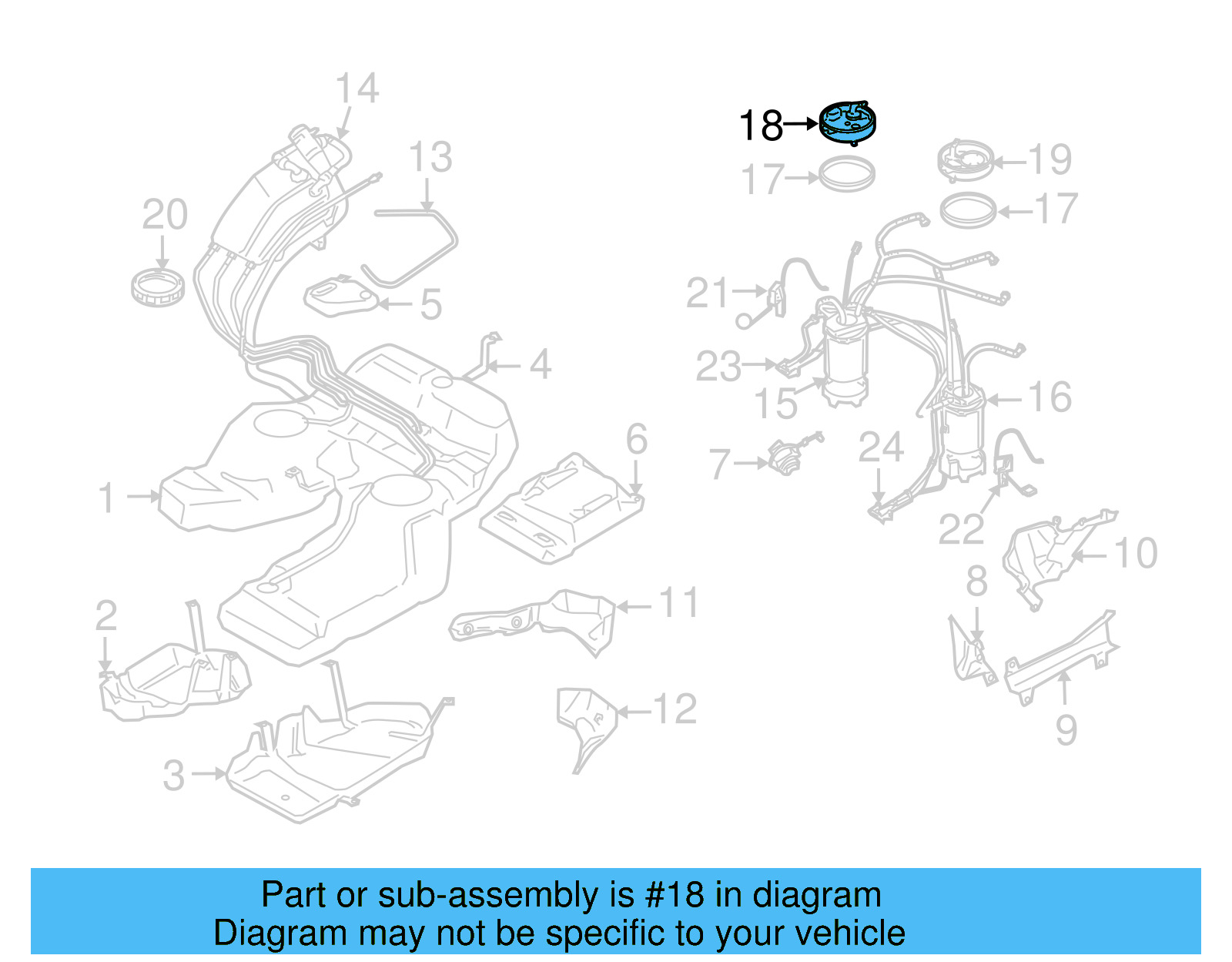 Fuel Pump Assembly Flange 7L6-919-679-C