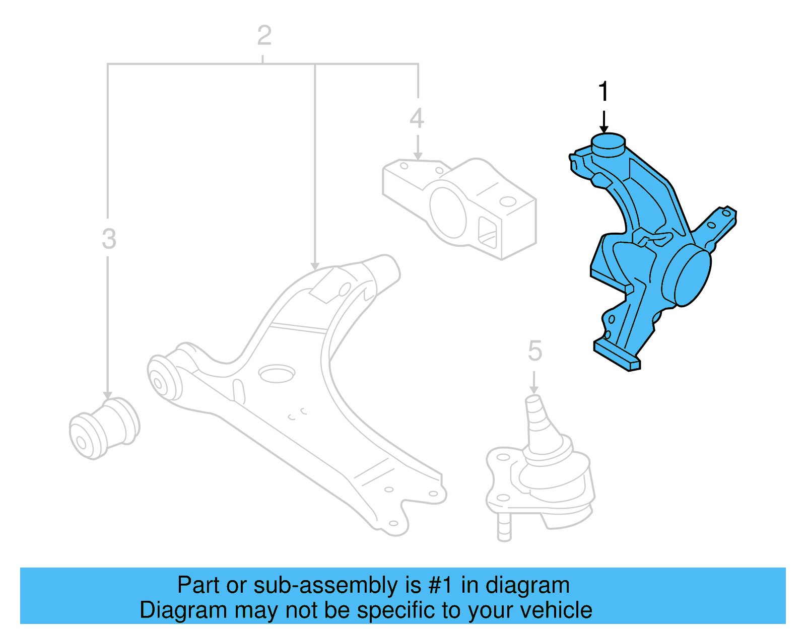 Steering Knuckle 1K0-407-255-P - View 10