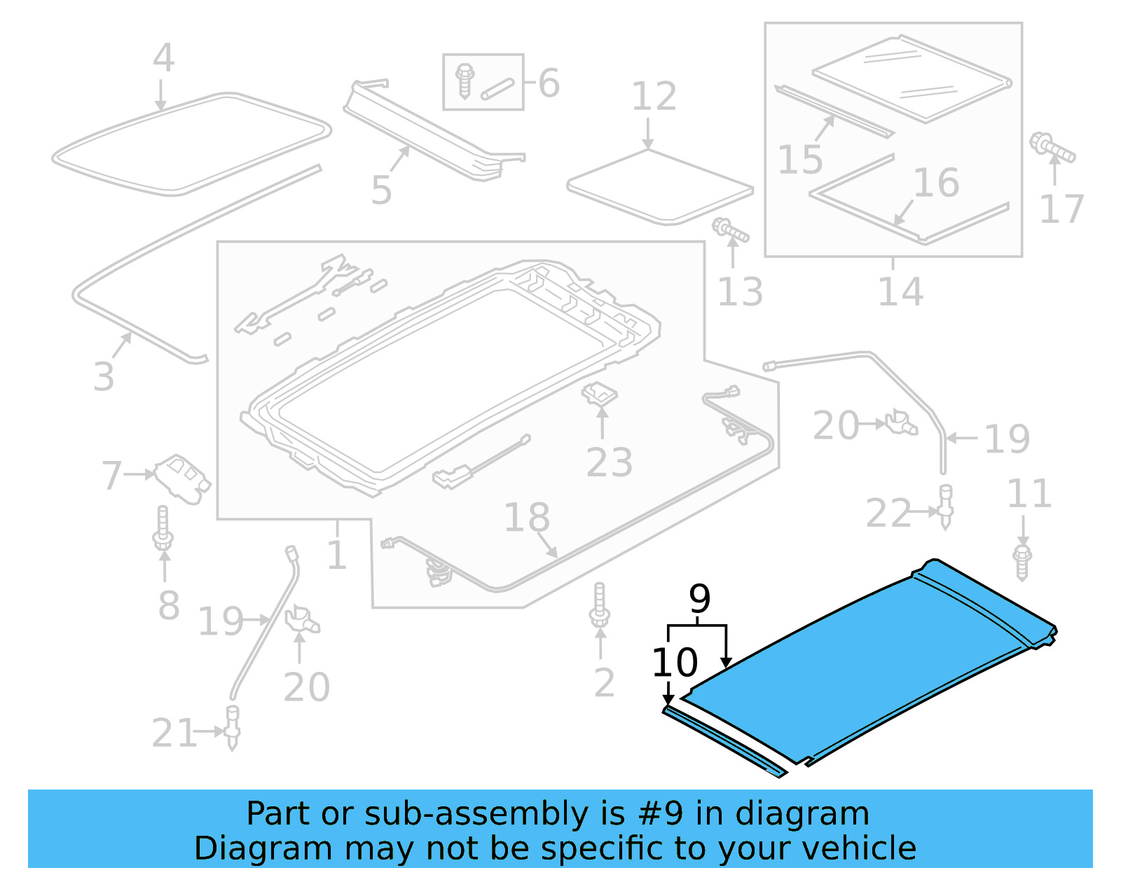 Sunroof Cover 3CM-877-307-FG2 - View 2