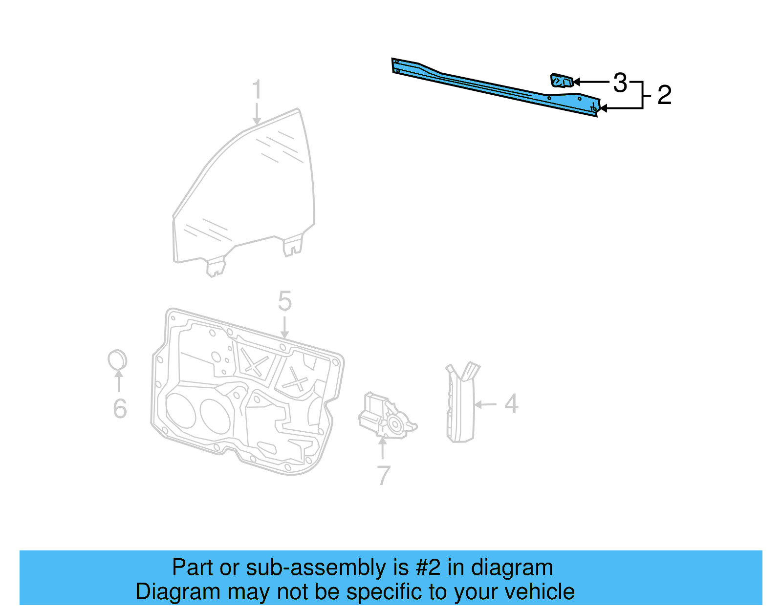 Window Guide 3D4-837-432-AL-B41 - View 3