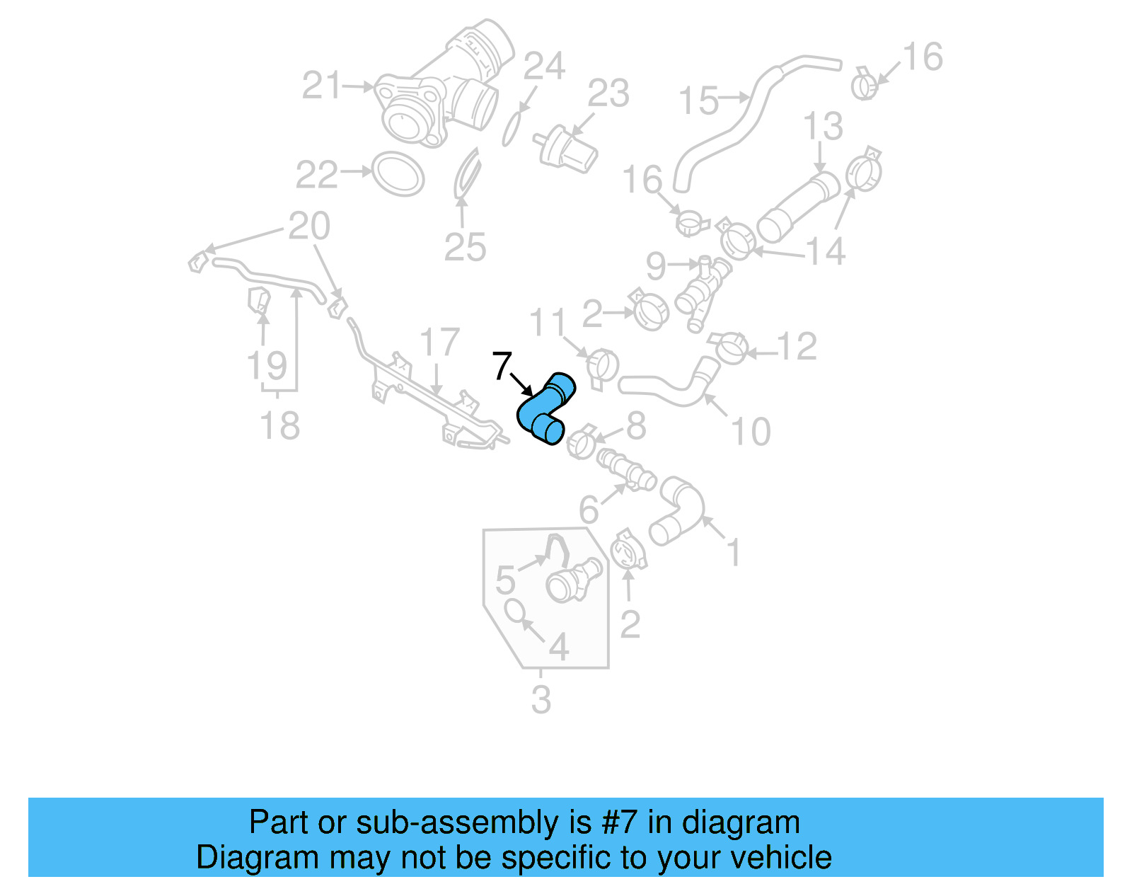 Center Hose 3C0-121-101-E - View 5