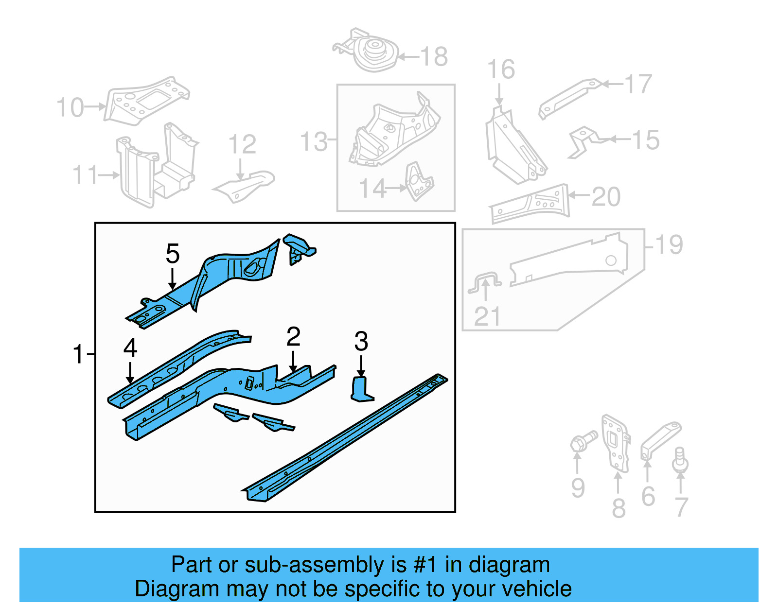 Rail Assembly 5N0-803-091 - View 2