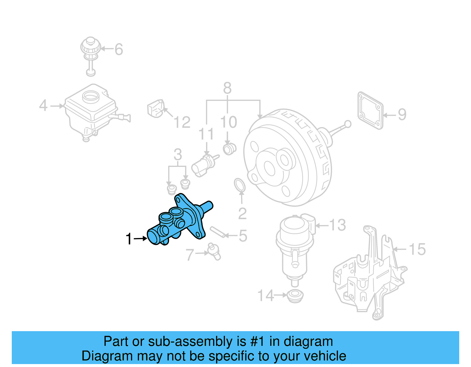 Master Cylinder 7L0-611-019-E - View 3