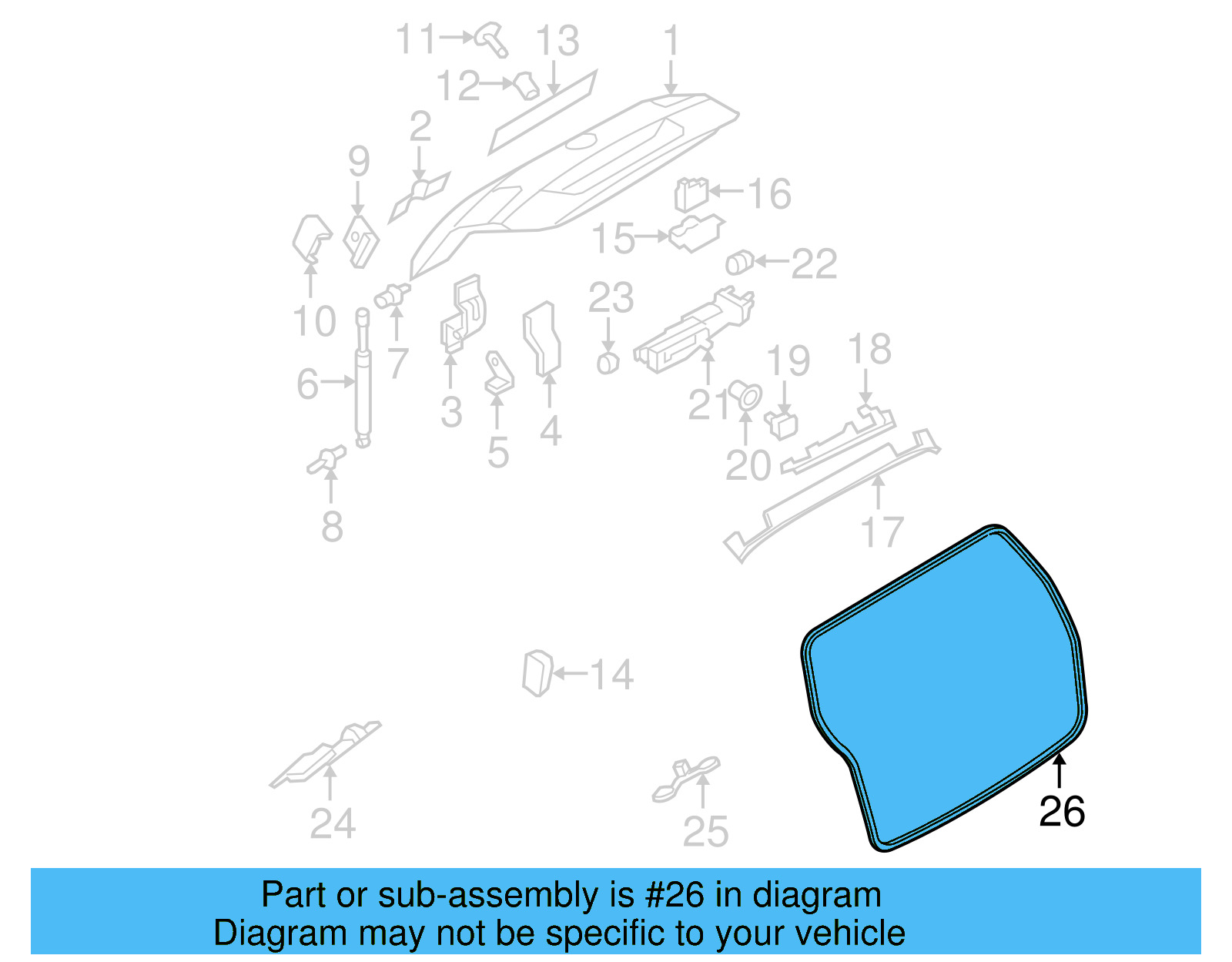 Lift Gate Weather 3C9-827-705 - View 2