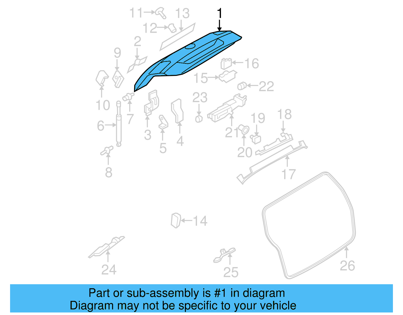Lift Gate 3C9-827-025-C - View 3