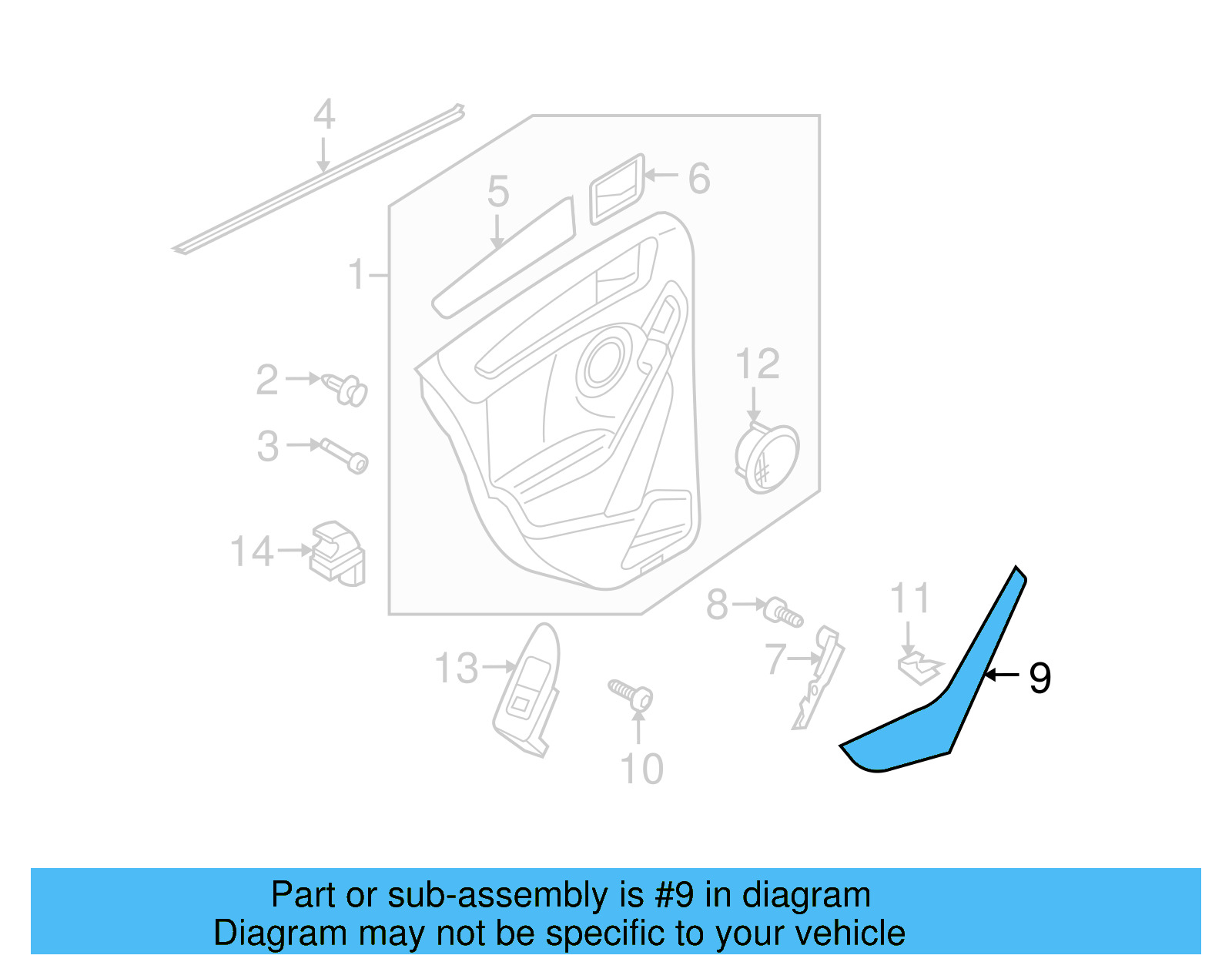 Handle Molding 5K4-868-040-A-82V - View 8