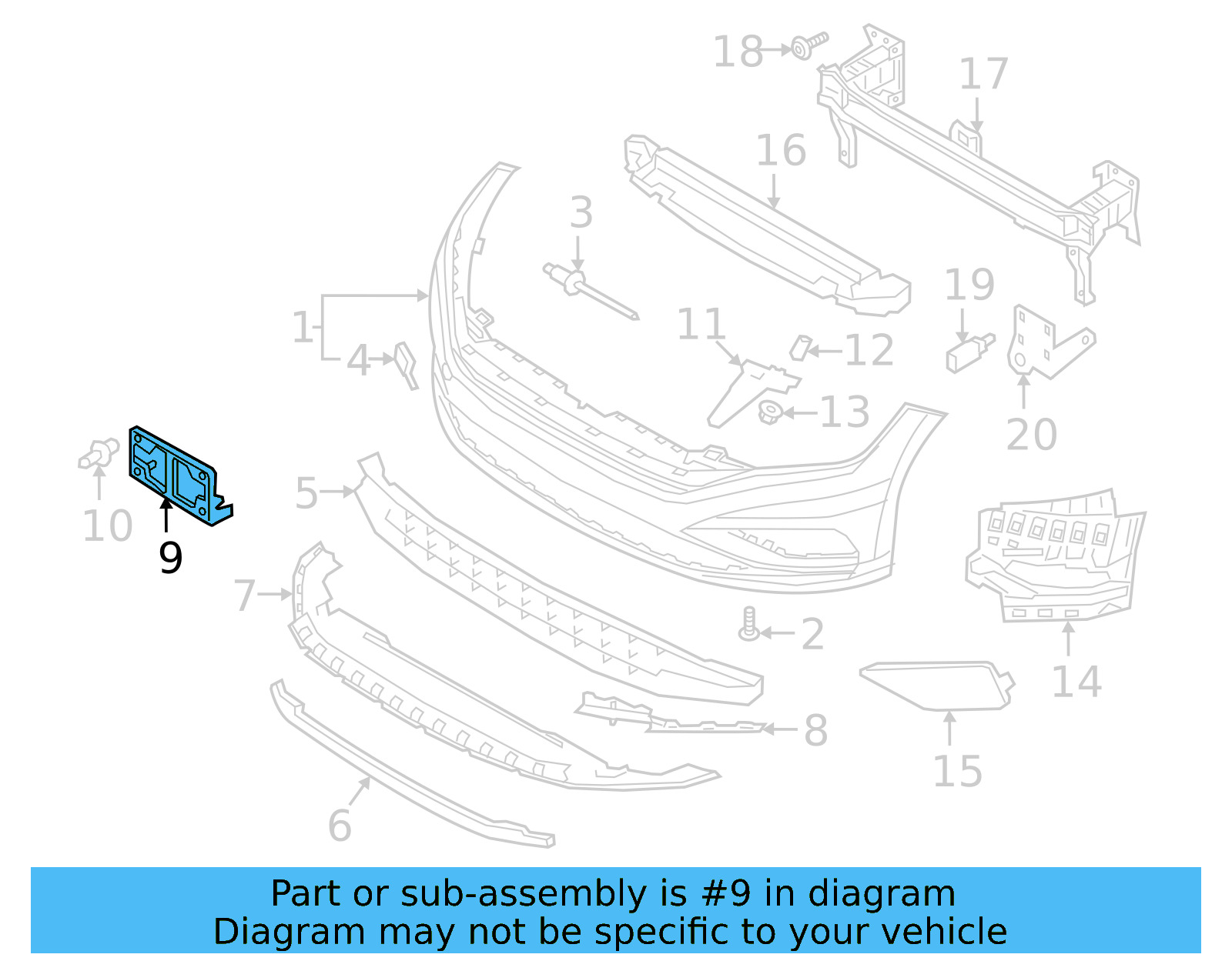 License Bracket 17A-807-287-N-9B9 - View 4