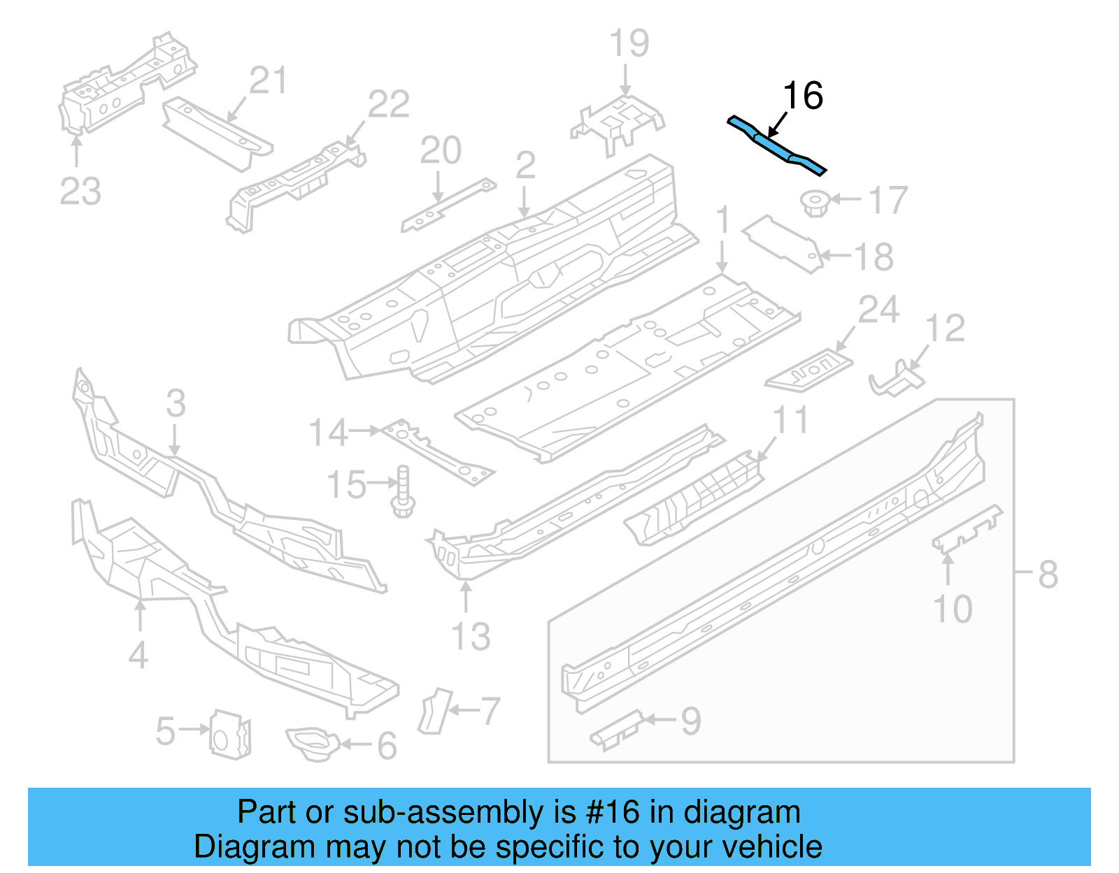 Center Plate Reinforcement 5Q0-802-128-A - View 6