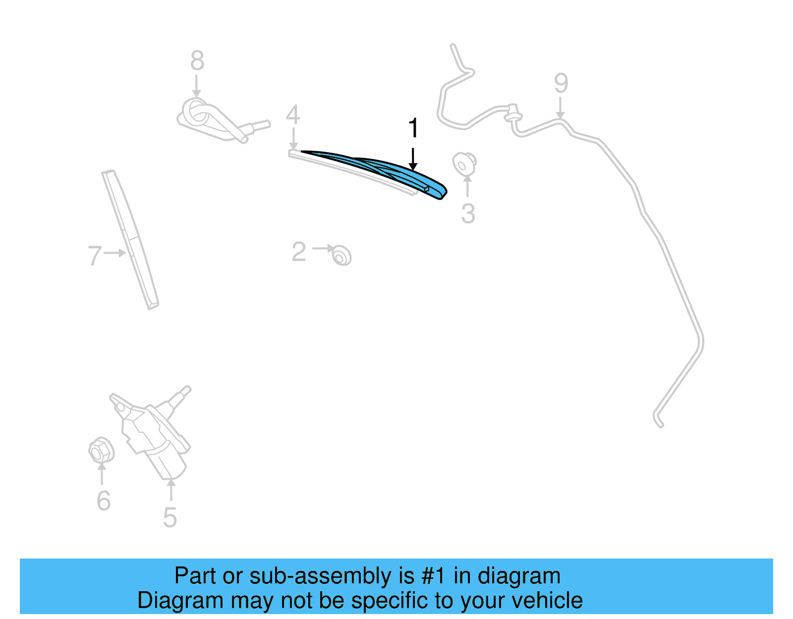 Wiper Arm 7B0-955-707-B - View 4