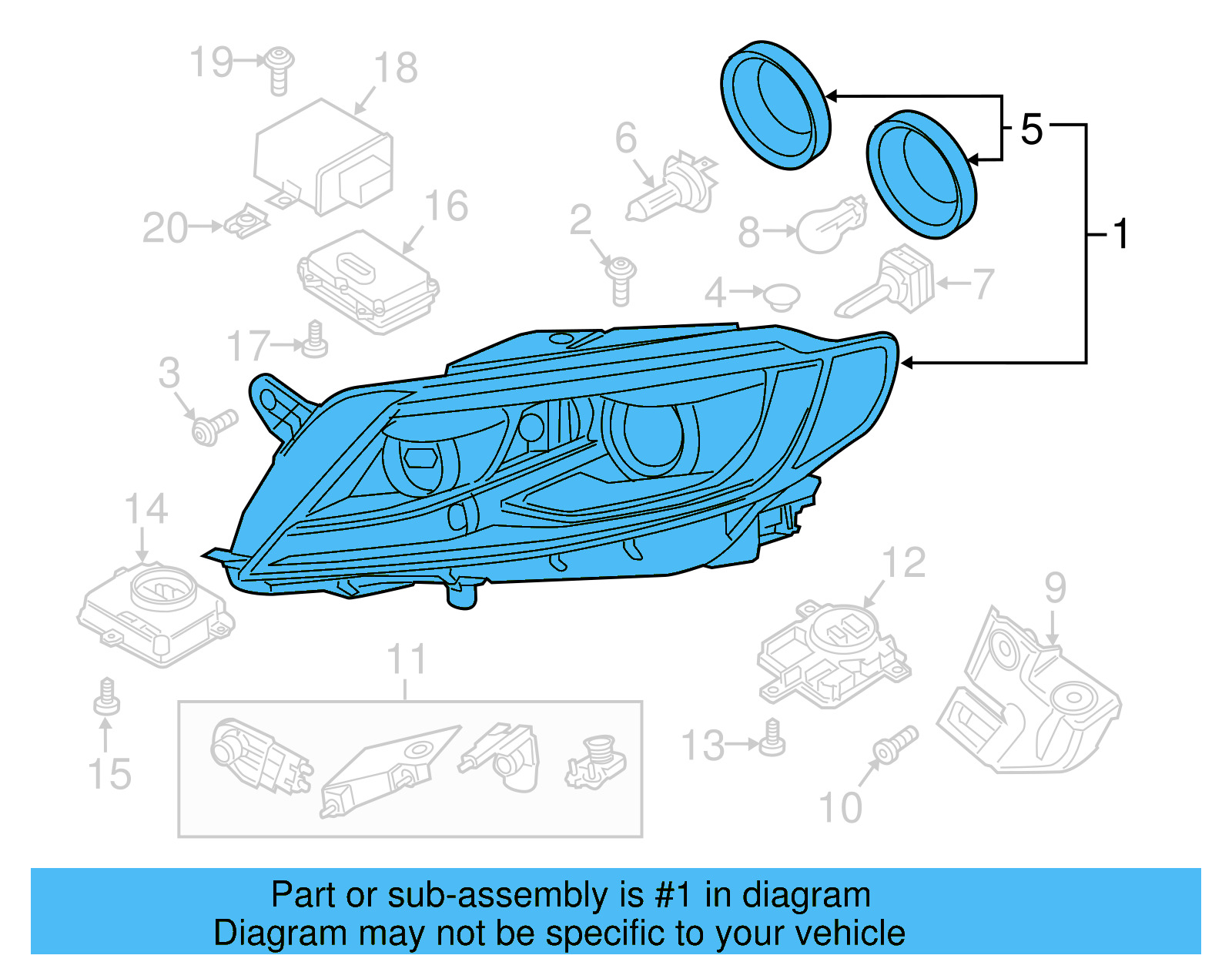 Headlamp Assembly 3C8-941-754-S - View 4