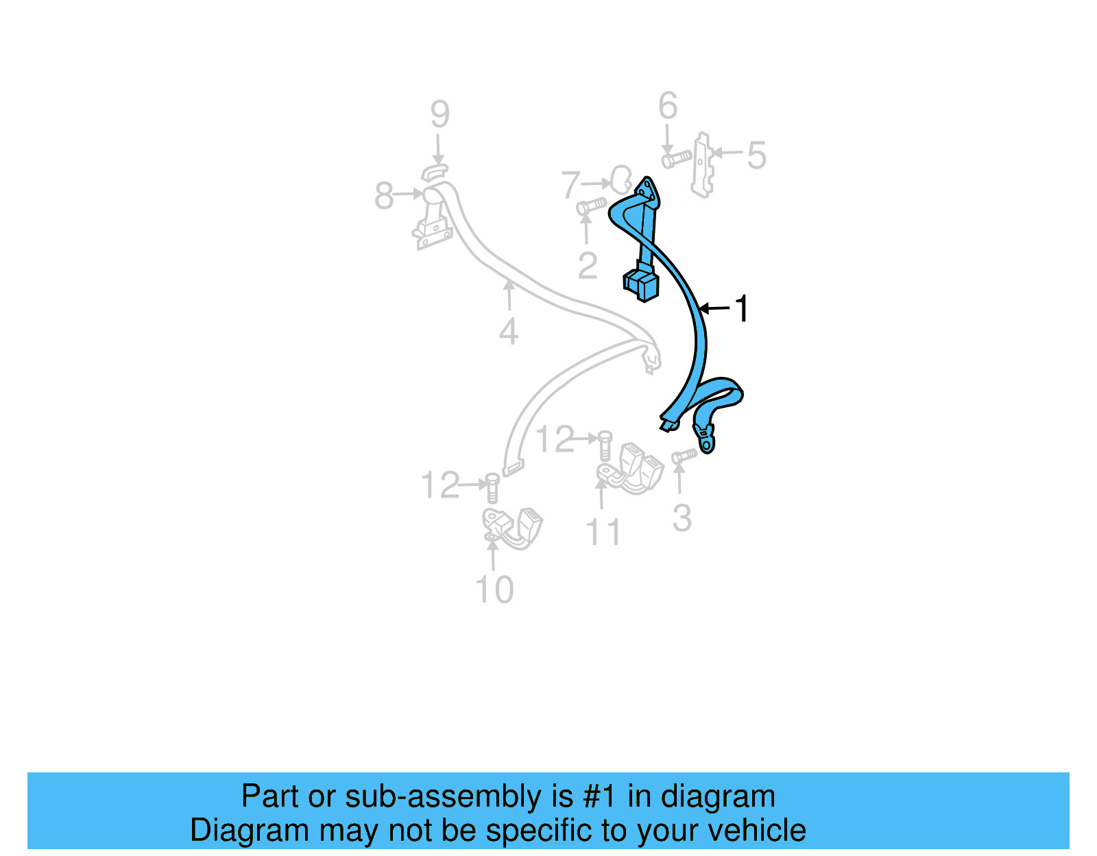 Seat Belt Lap And Shoulder Belt 1J5-857-805-E-JLV - View 4