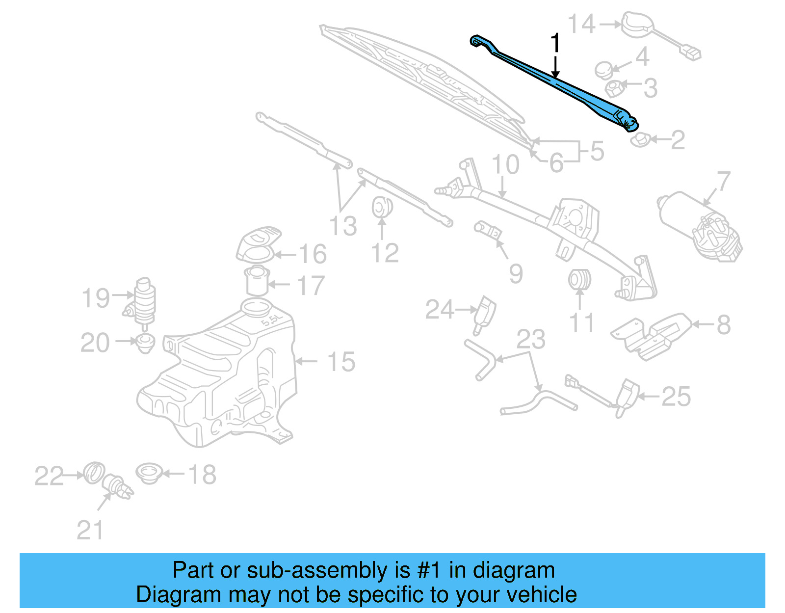Wiper Arm 1J1-955-409-G - View 6