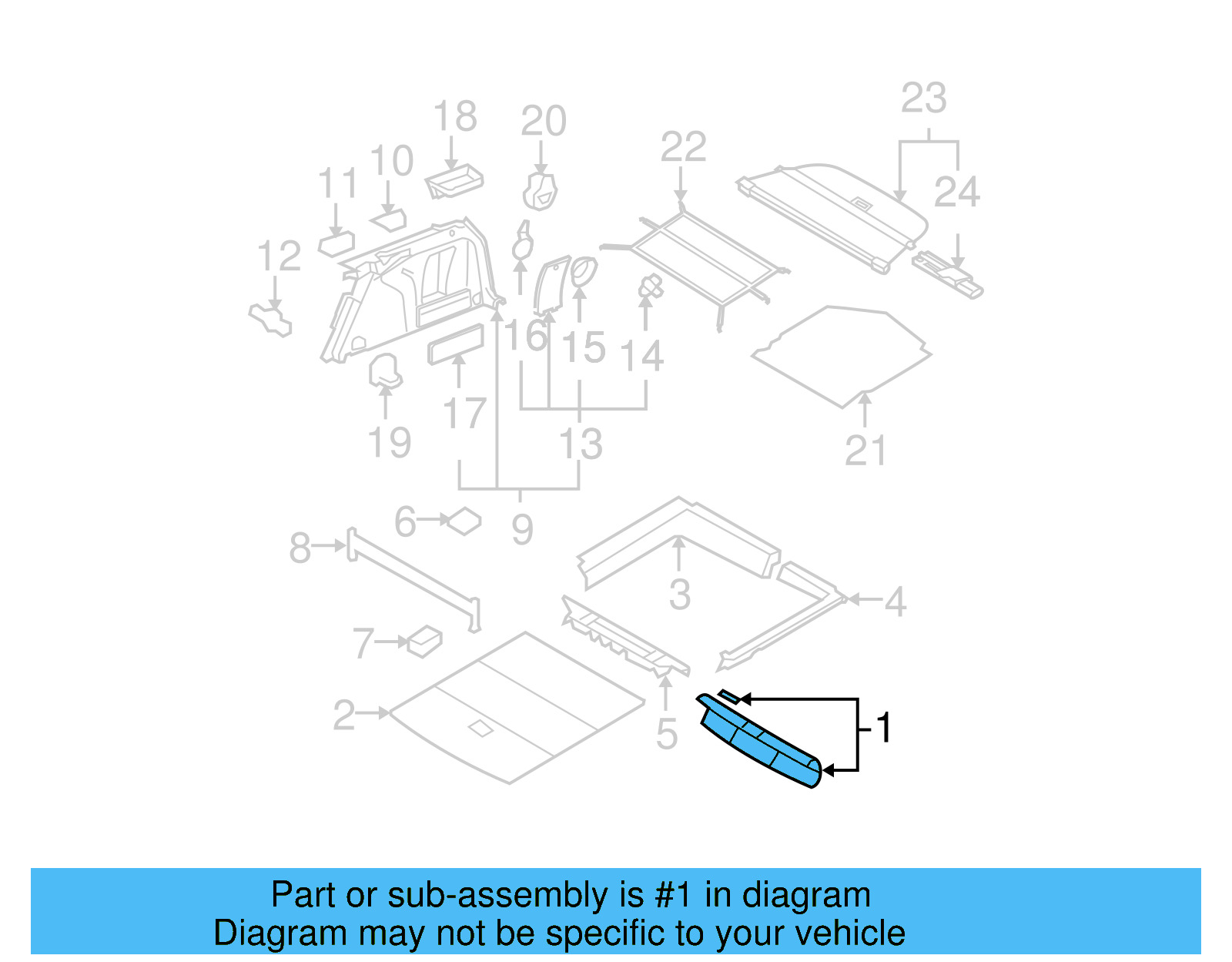 Rear Trim 3C9-863-459-C-9B9 - View 7