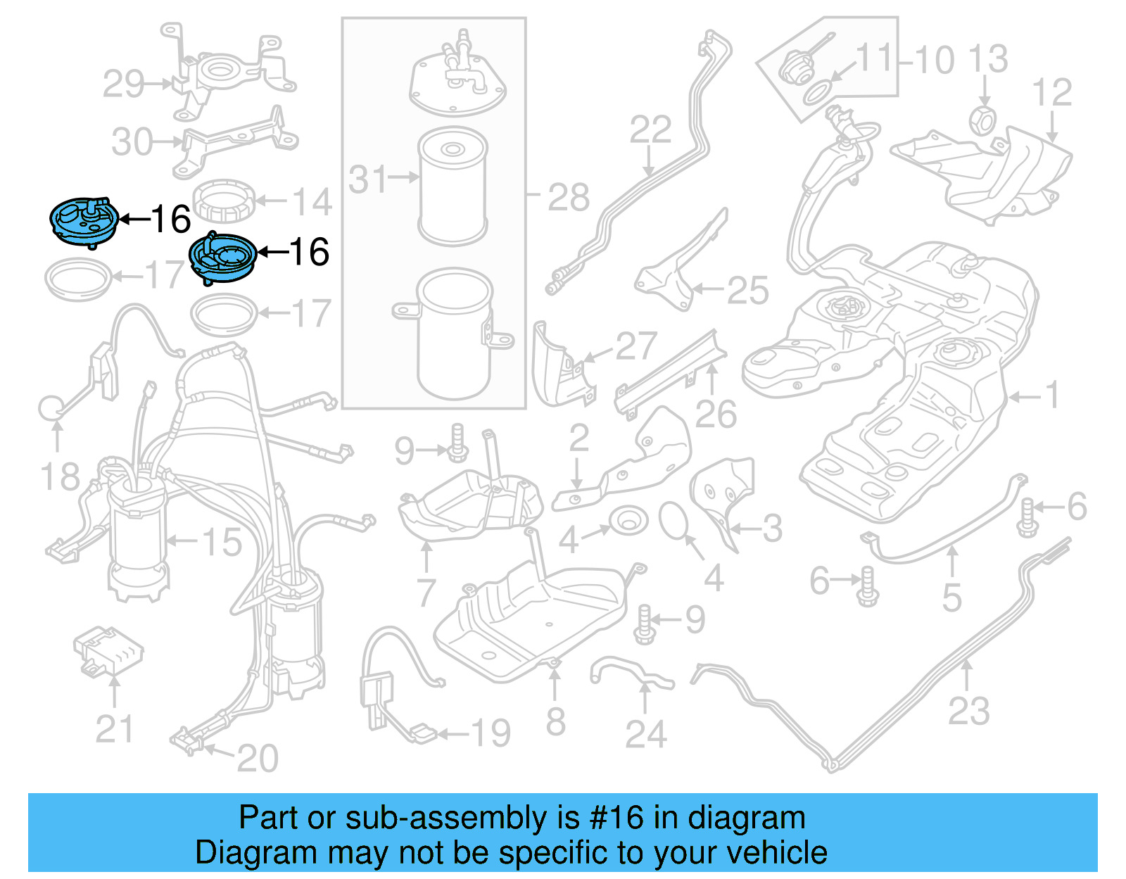 Fuel Pump Assembly Flange 7L8-919-679-E