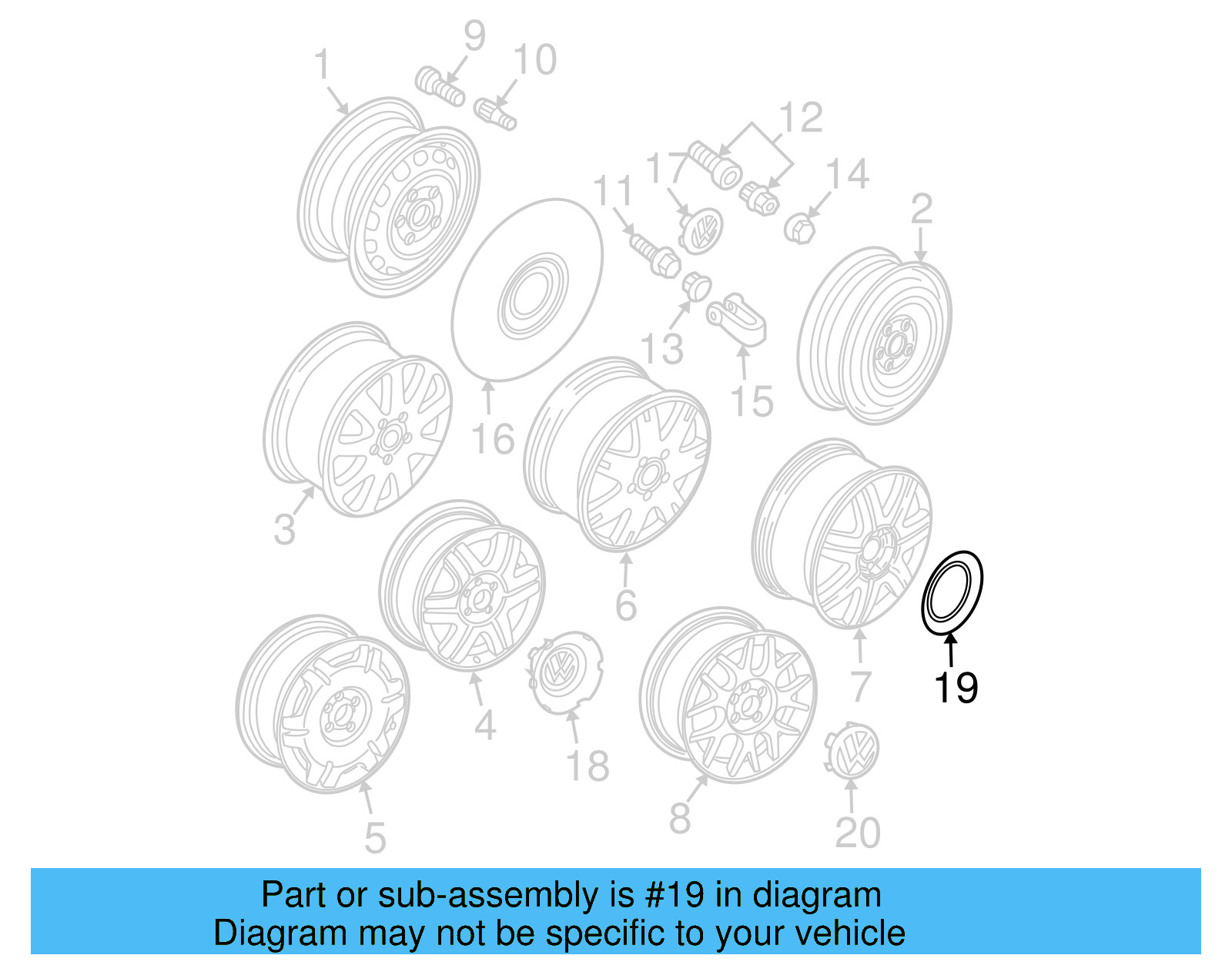 Center Cap 3B0-601-149-J-MCW - View 10