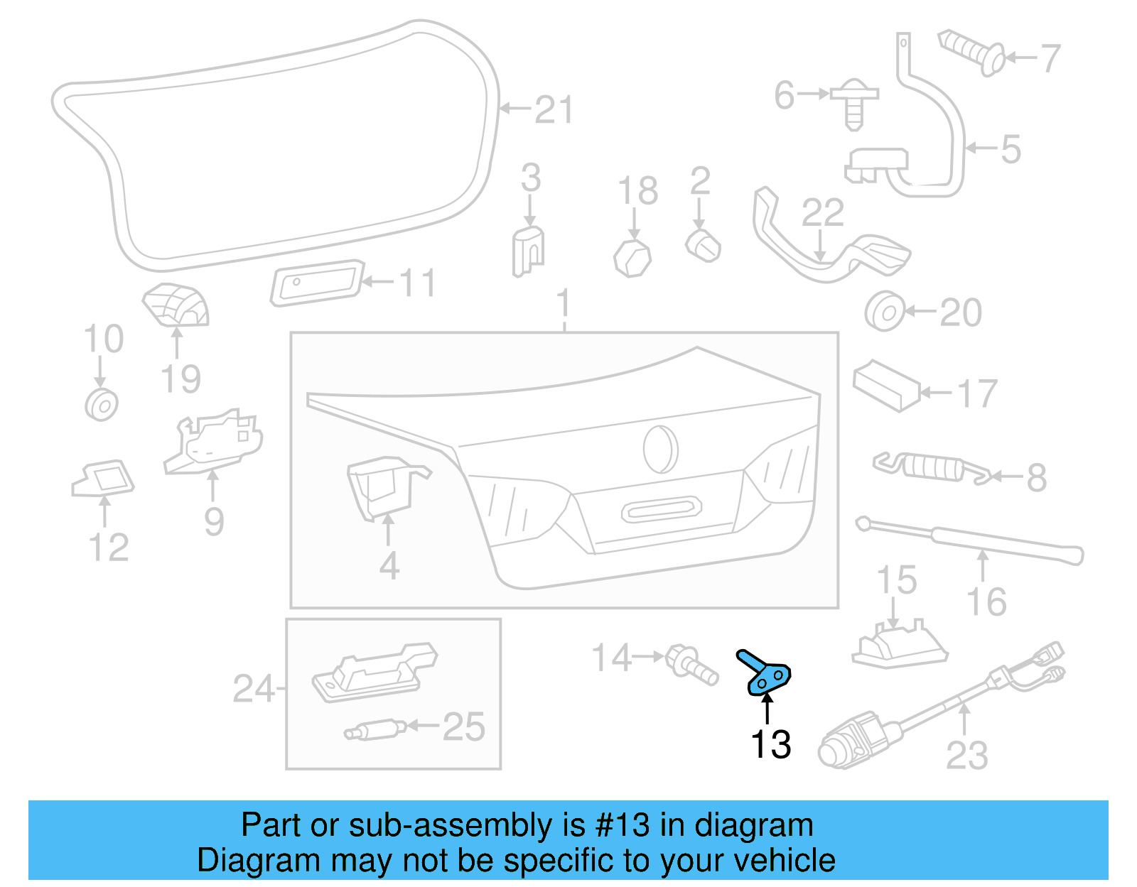 Deck Lid Striker 5C6-827-507-B - View 17