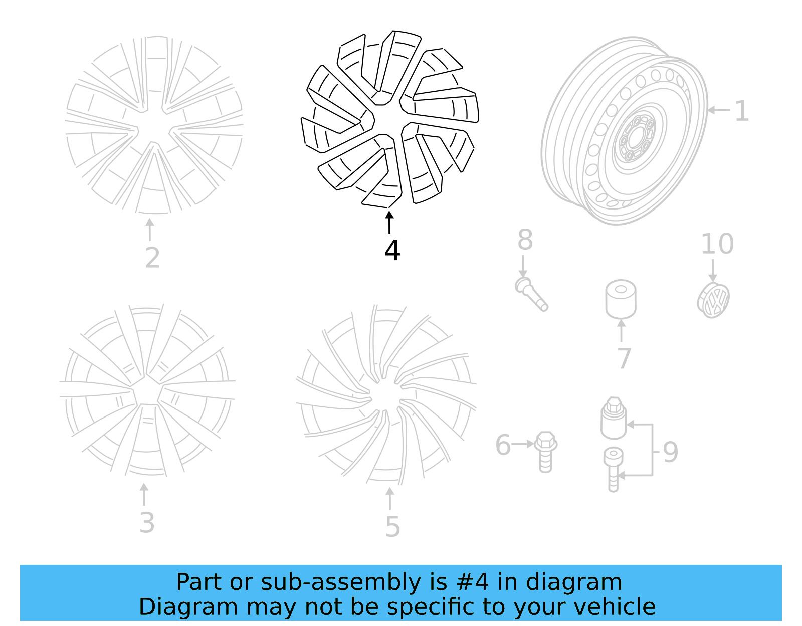 Wheel 3G8-601-025-P-FZZ - View 5