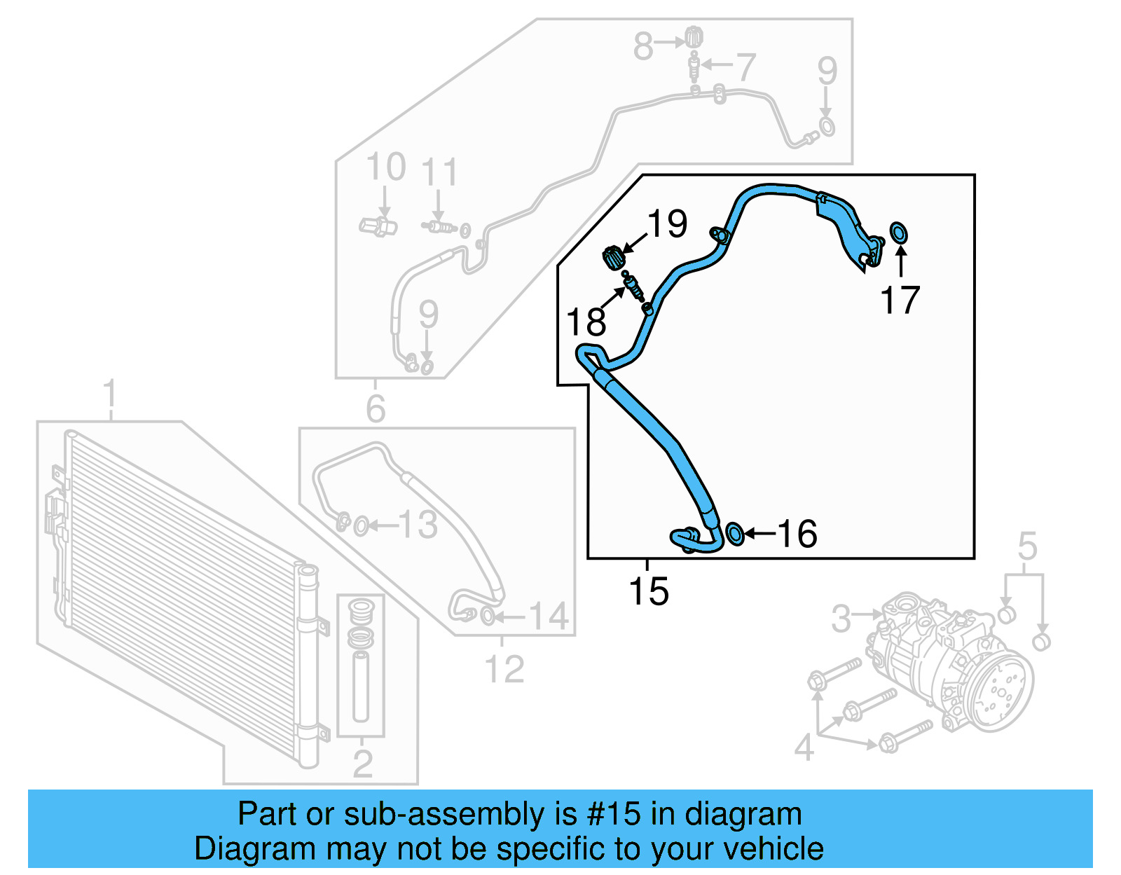 A/C Refrigerant Suction Hose 3QF-820-743-D - View 4