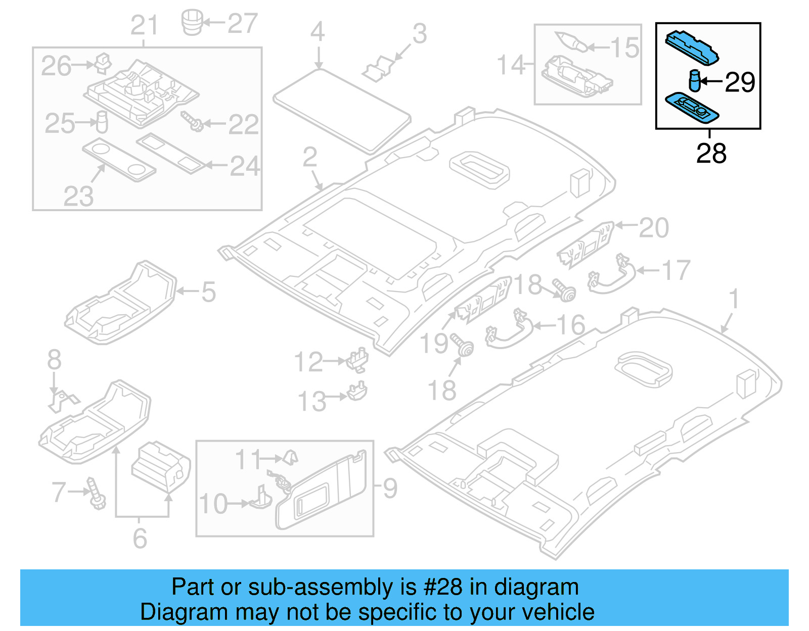 Rear O'head Lamp 561-947-291-Y20 - View 18