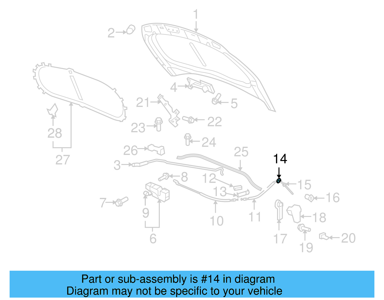 Release Cable Grommet 5M0-823-544 - View 6