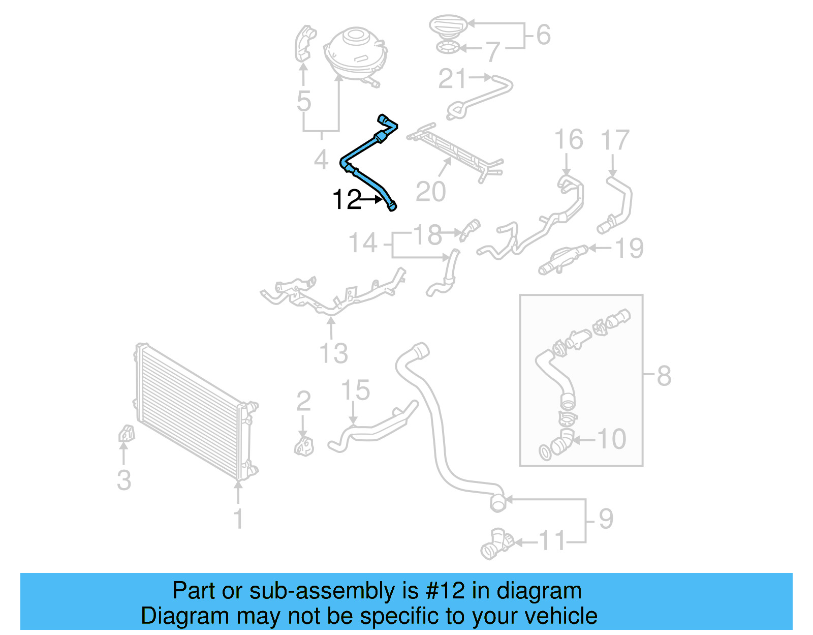 Overflow Hose 1J0-122-109-CD - View 3