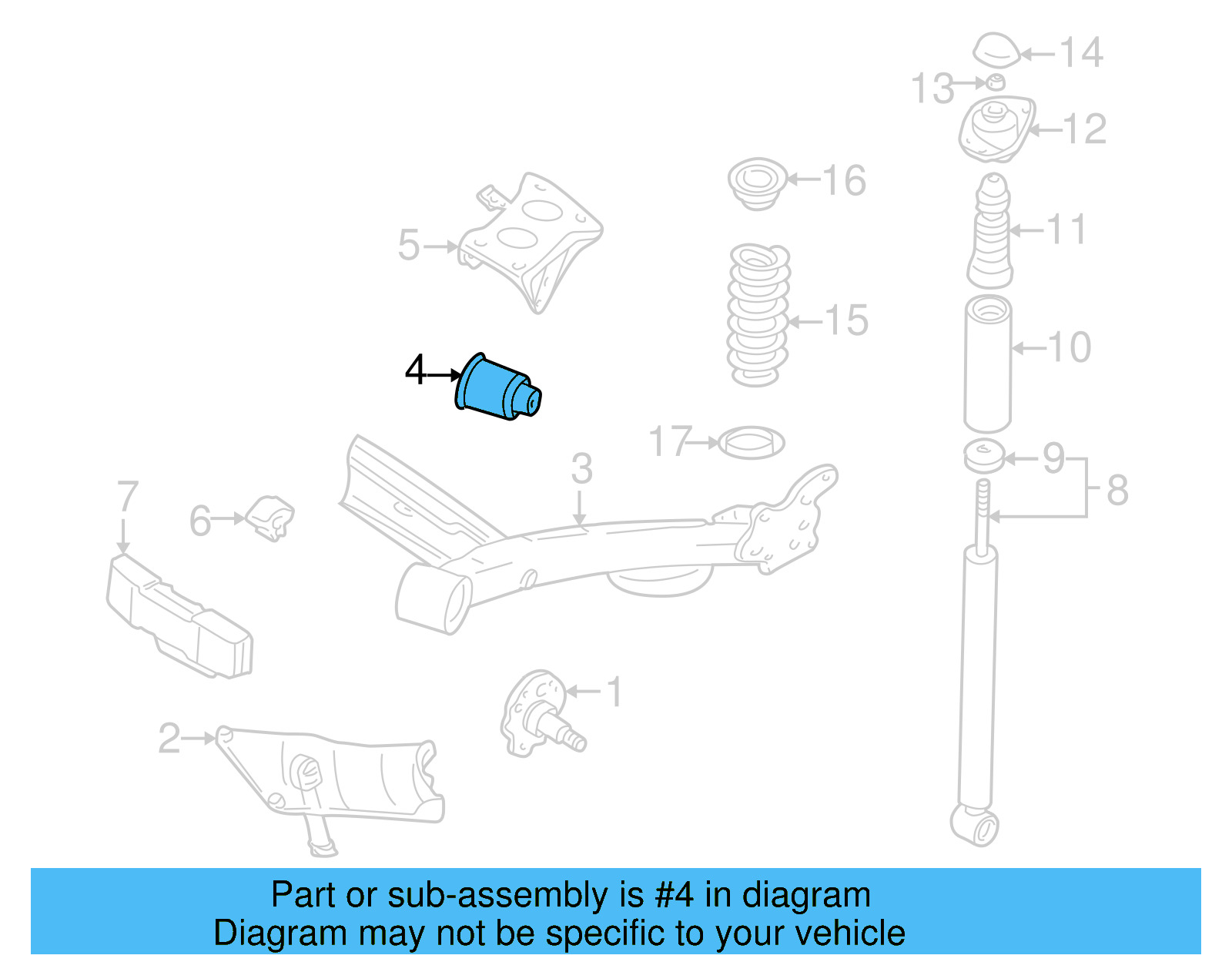 Axle Beam Rubber Mount 6R0-501-541-A - View 13