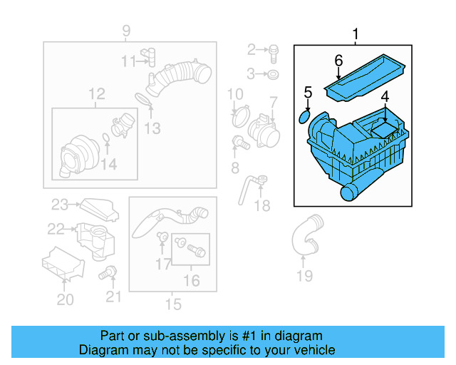 Air Cleaner Assembly 1K0-129-607-BB