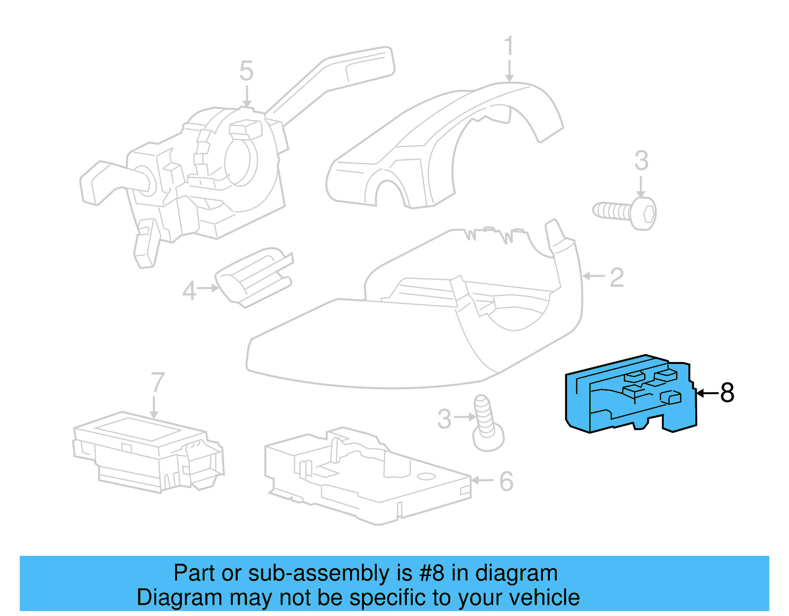 Steering Sensor Assembly 3C0-959-654 - View 7