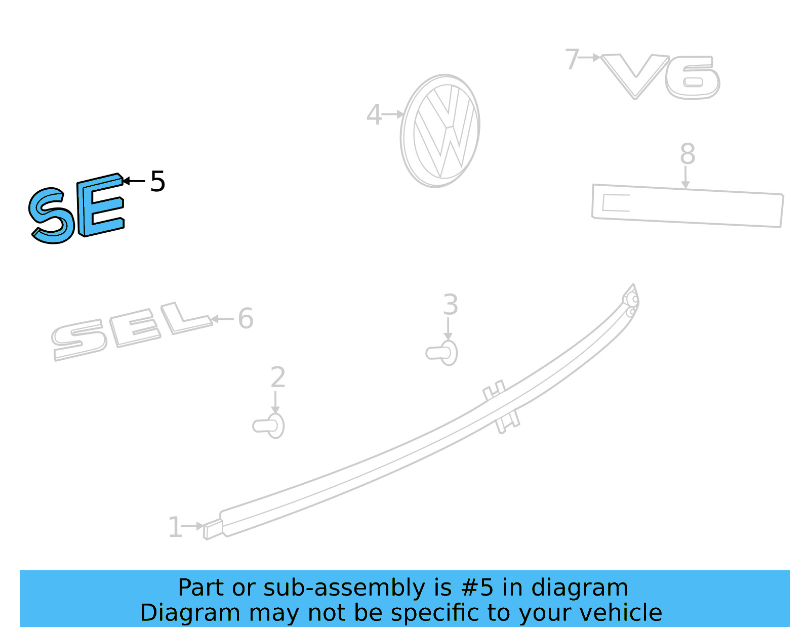 Hatch Emblem 3CM-853-687-E-2ZZ - View 5