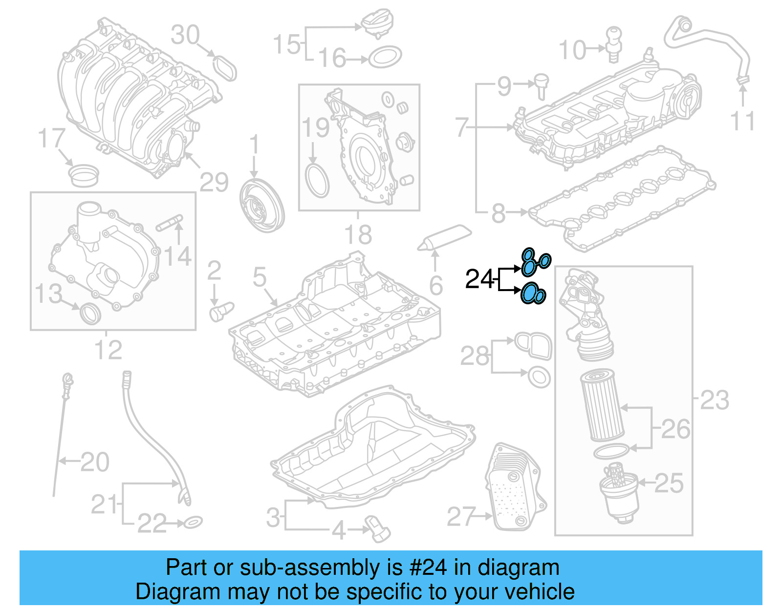 Oil Filter Housing Gasket 07K-115-441 - View 25