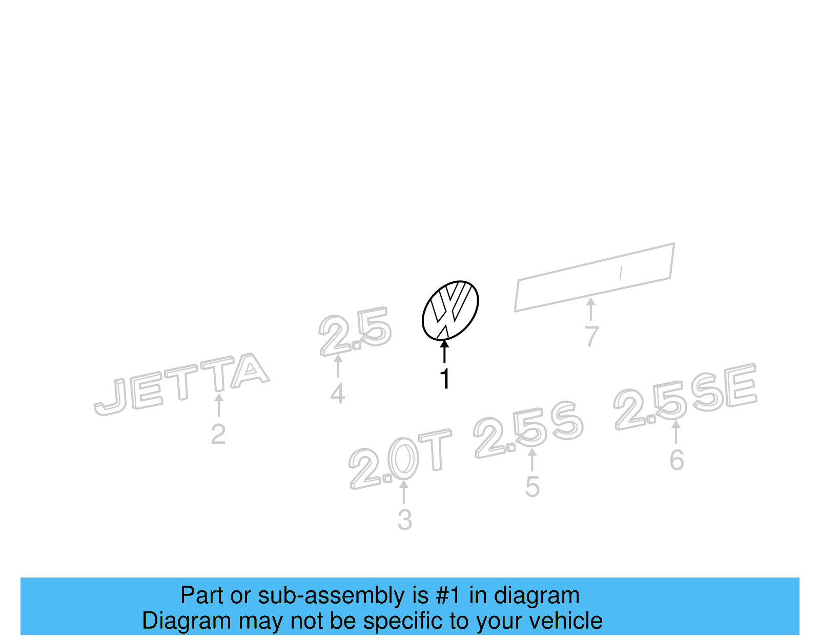 Hatch Emblem 1K9-853-630-A-ULM - View 5