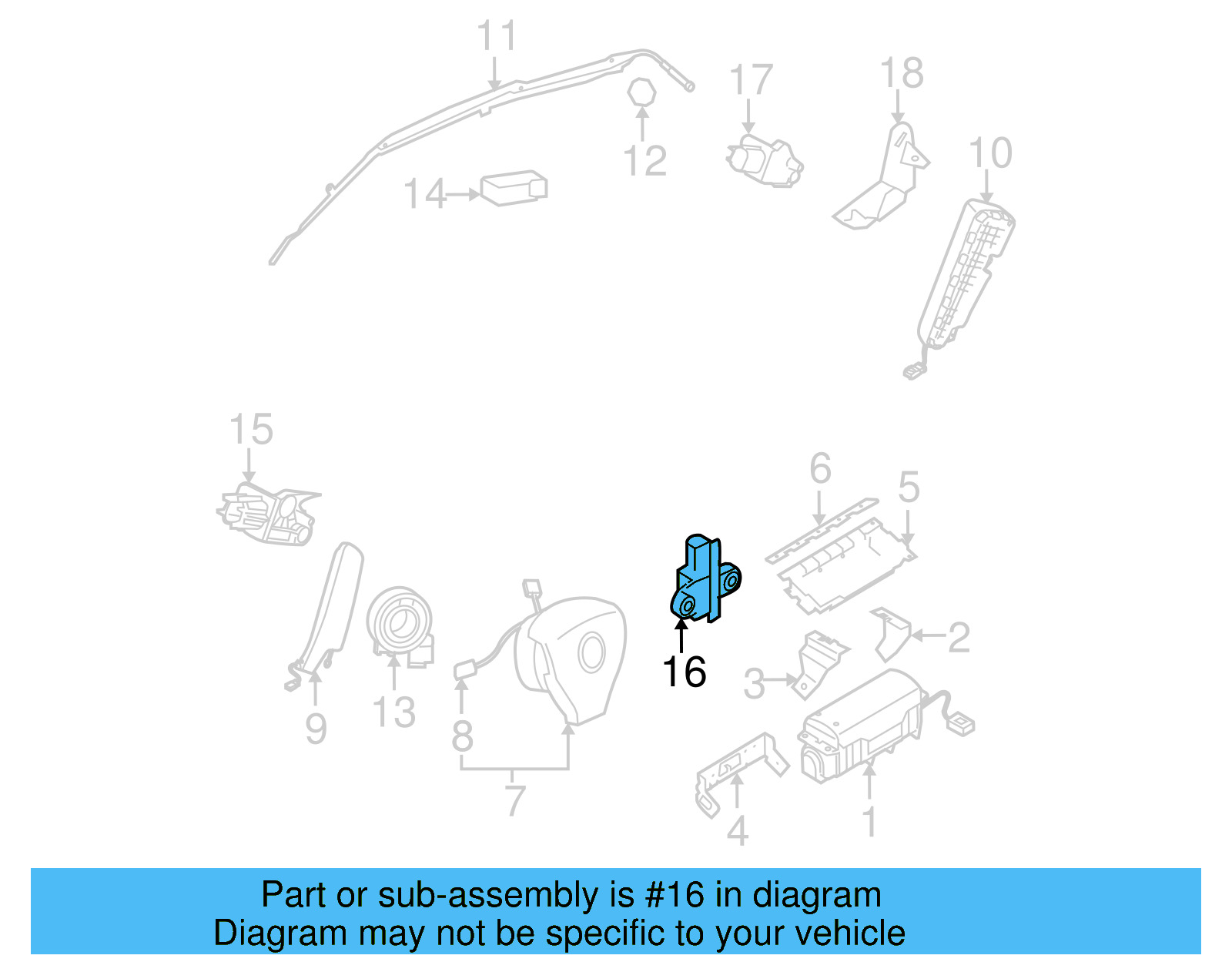 Side Impact Sens 1K0-955-557-B - View 15