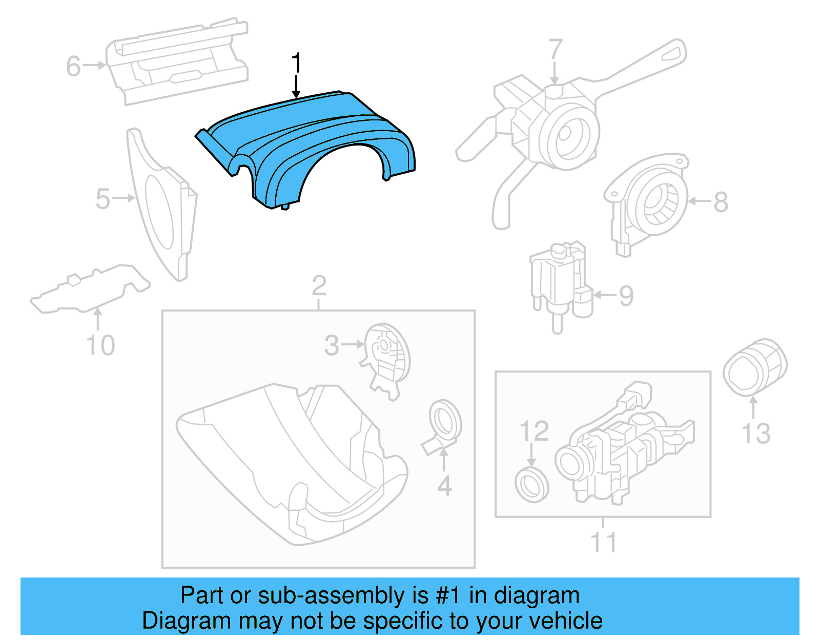 Steering Column Cover 5N0-858-560-C-82V - View 4