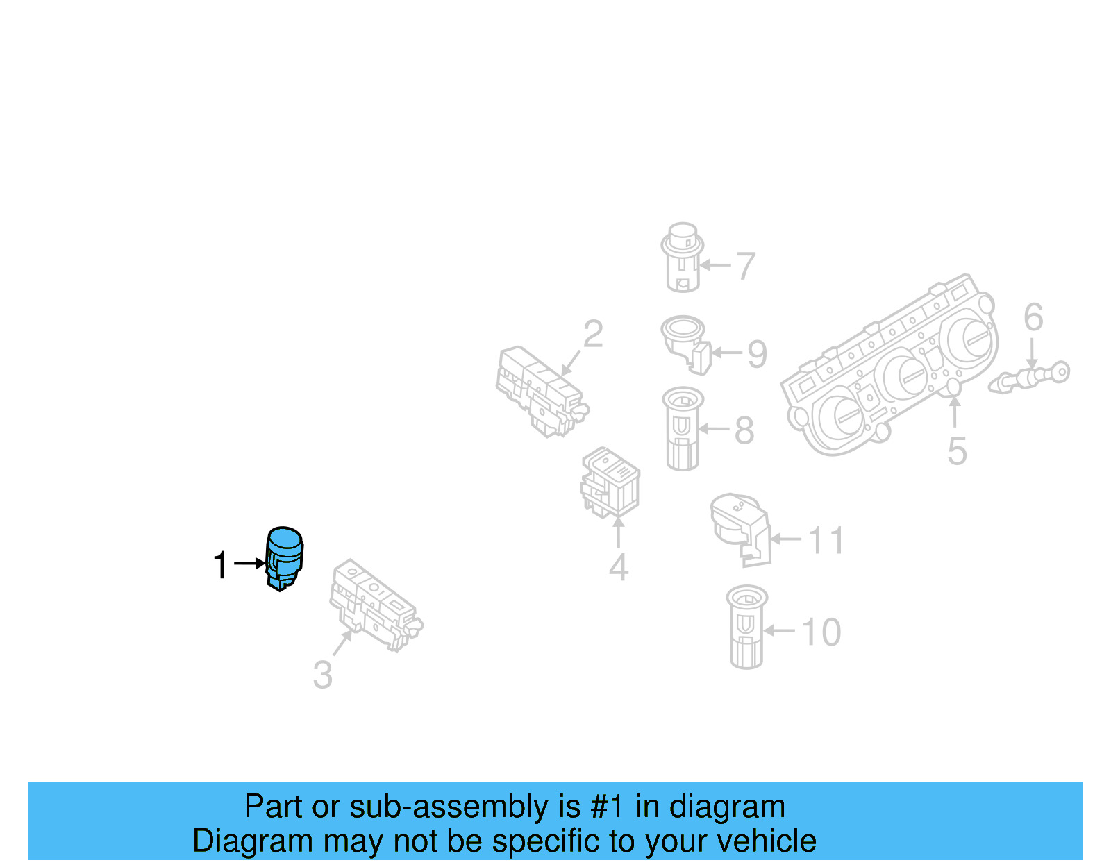 Start Button 5G1-959-839-B-3Q7 - View 5