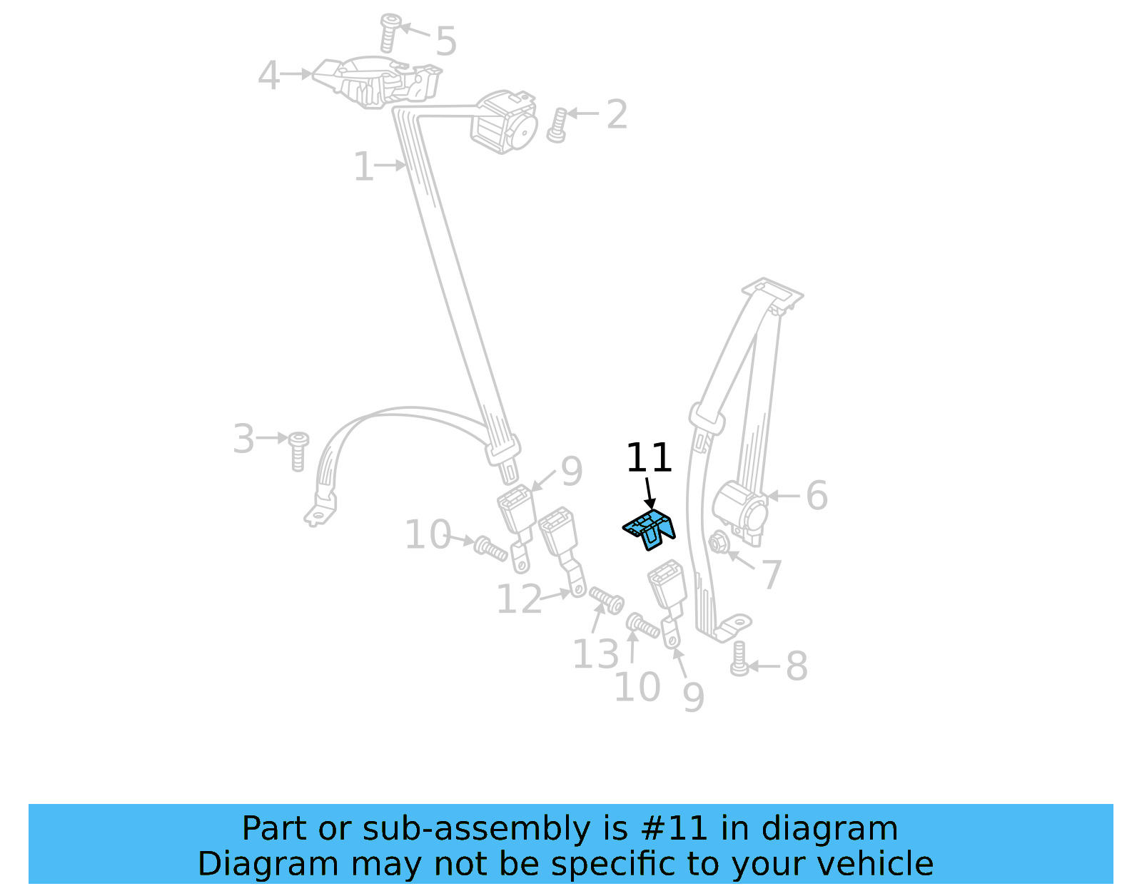 Outer Buckle Cover 3CN-857-717-208 - View 5
