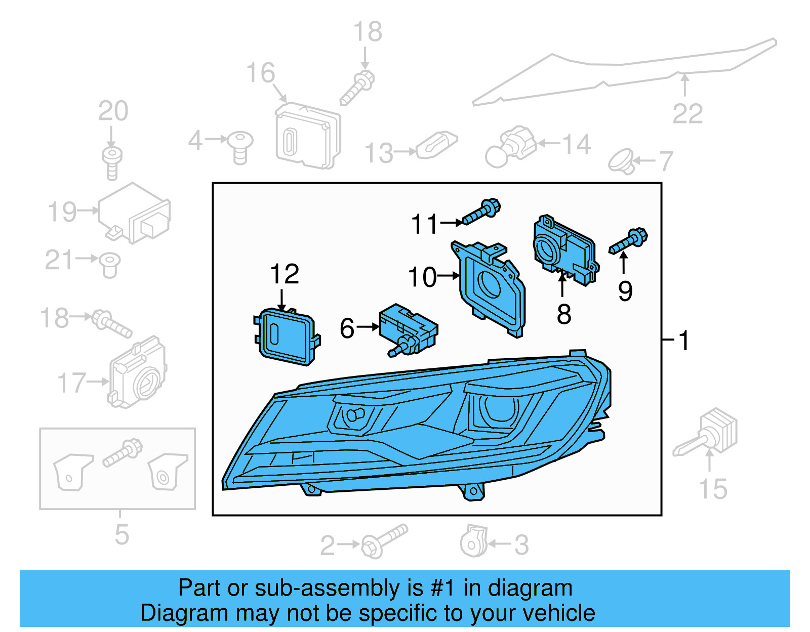 Headlamp Assembly 7P0-941-753 - View 3