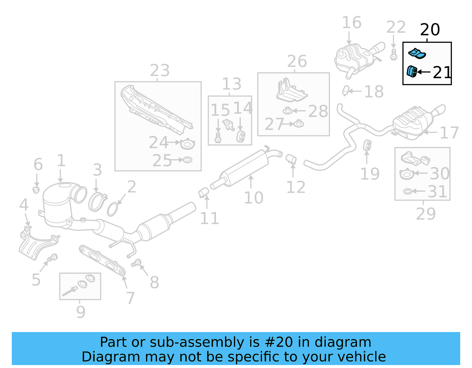 Exhaust System Hanger Bracket 5Q0-253-144-M - View 4